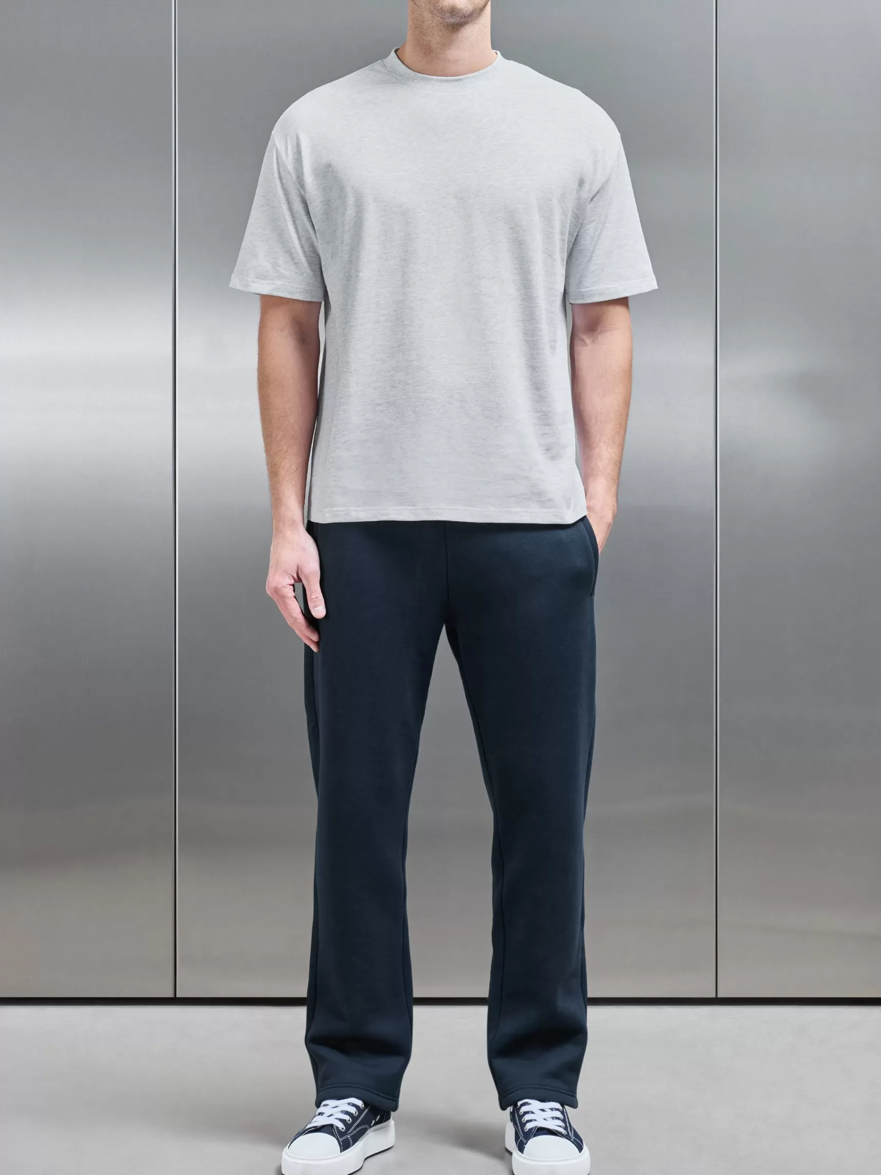 Store ARNE Relaxed Fit T-Shirt - Marl Grey MarlGrey