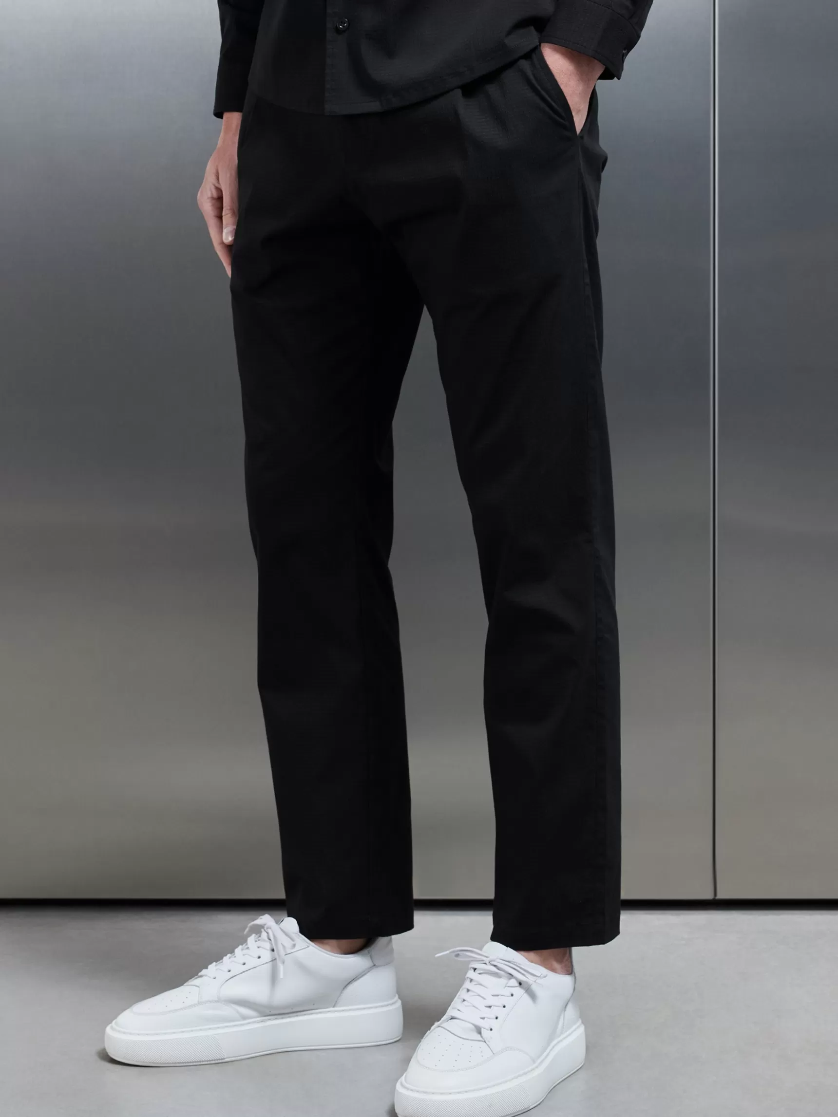 Best Sale ARNE Seersucker Trouser - Black