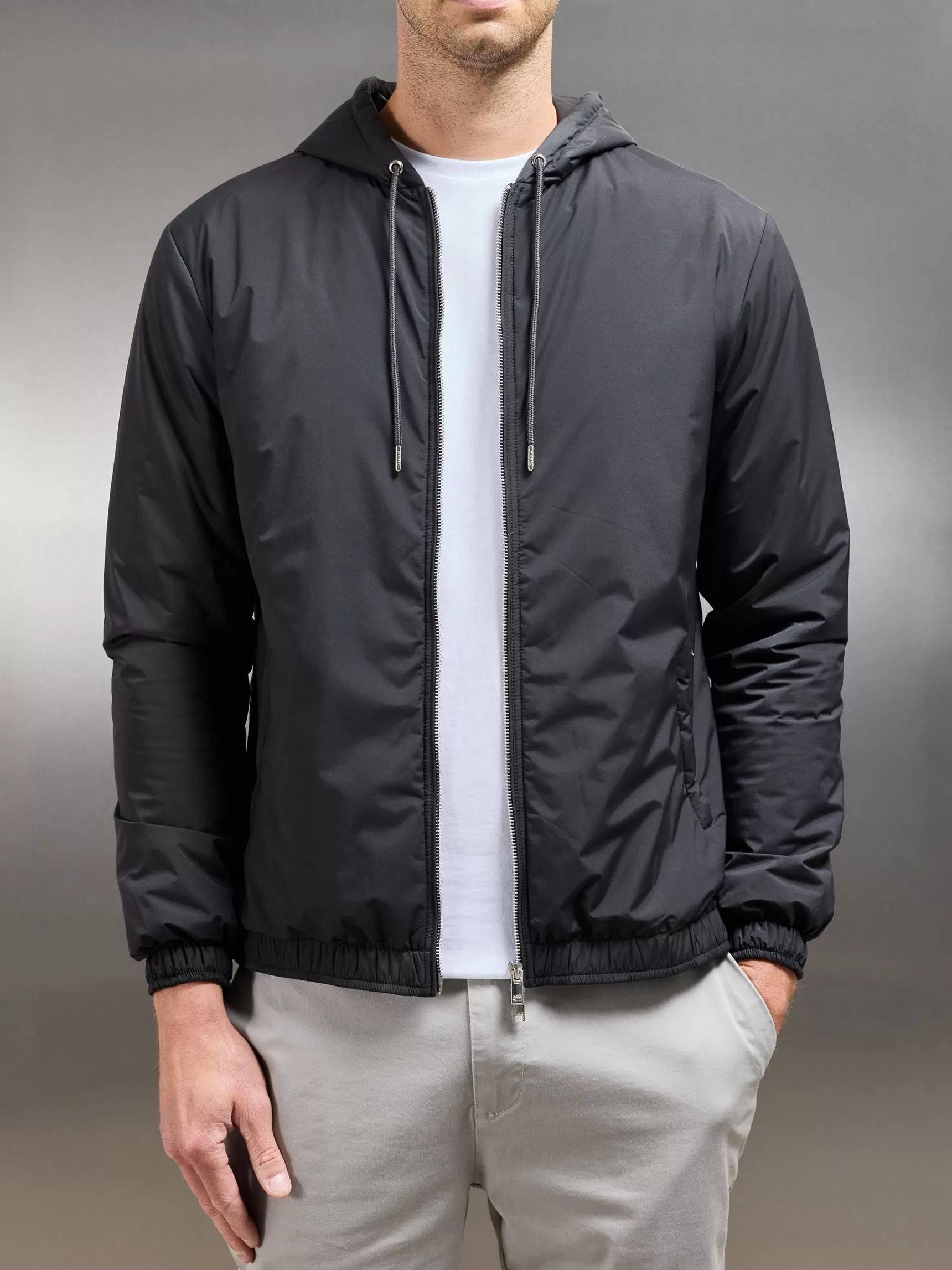 Hot ARNE Shell Padded Windbreaker - Grey