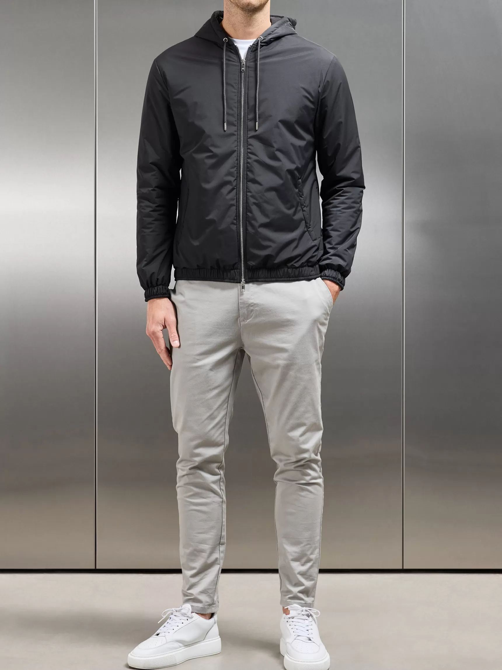 Hot ARNE Shell Padded Windbreaker - Grey