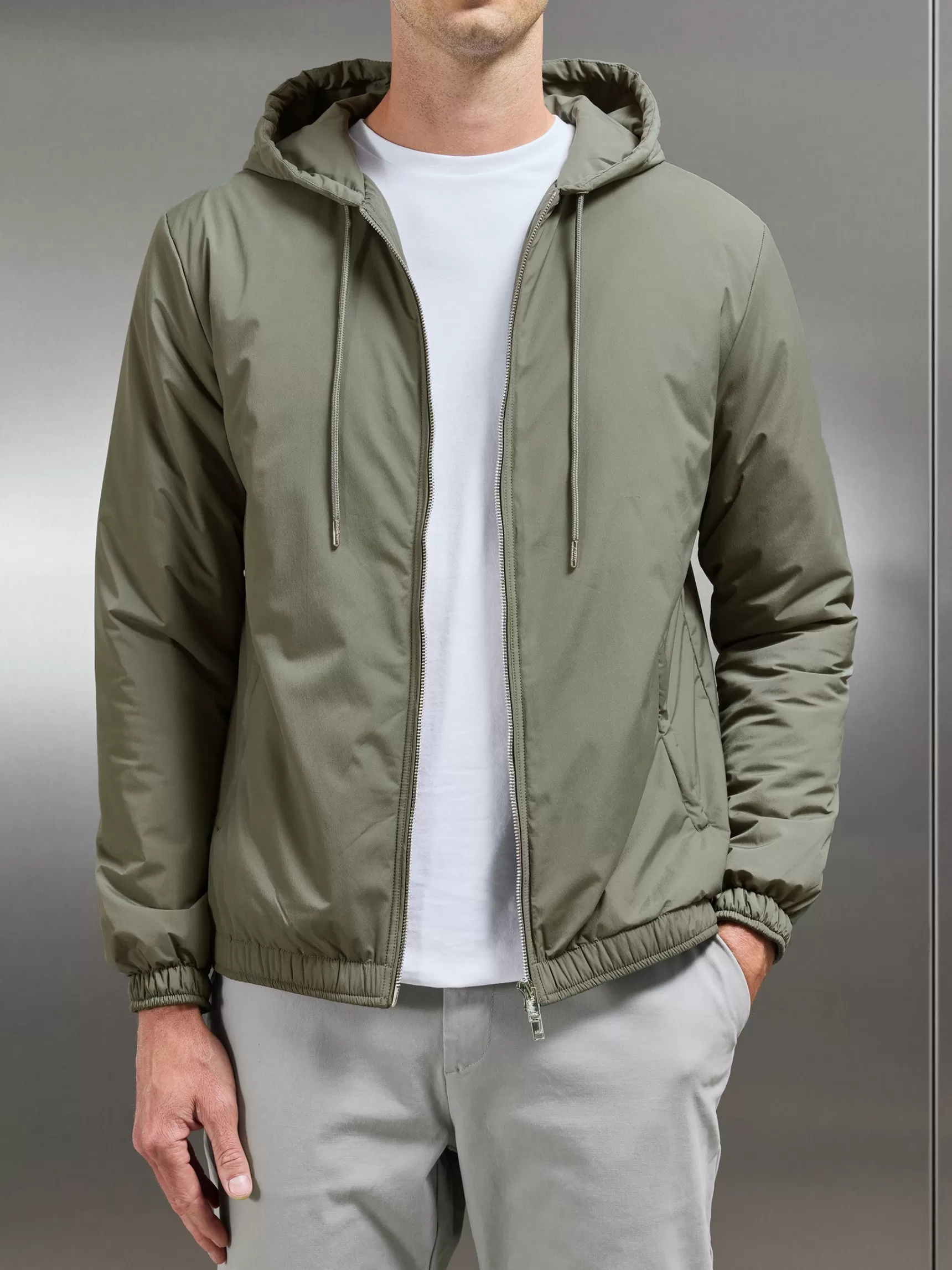 Cheap ARNE Shell Padded Windbreaker - Olive
