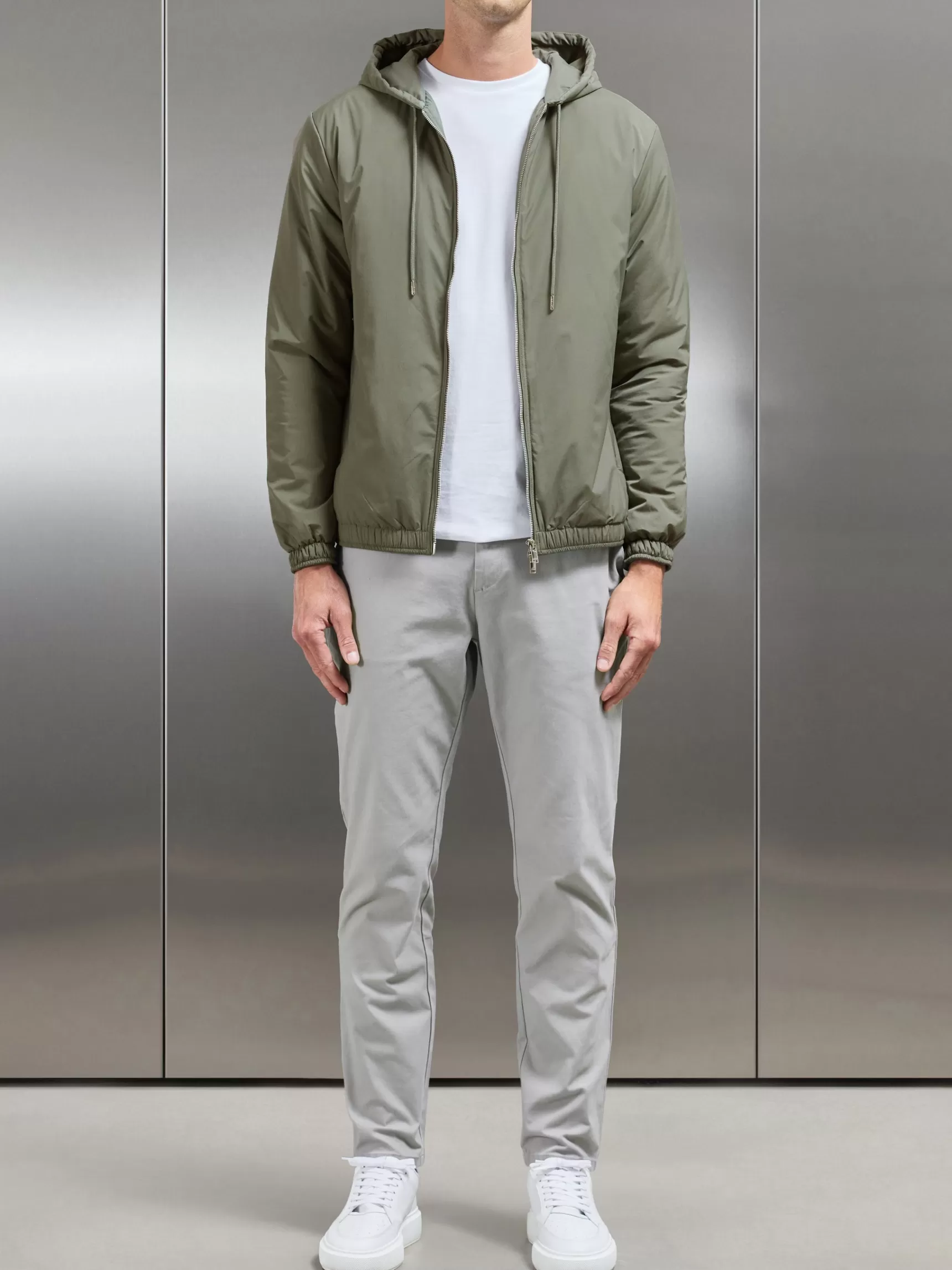 Cheap ARNE Shell Padded Windbreaker - Olive