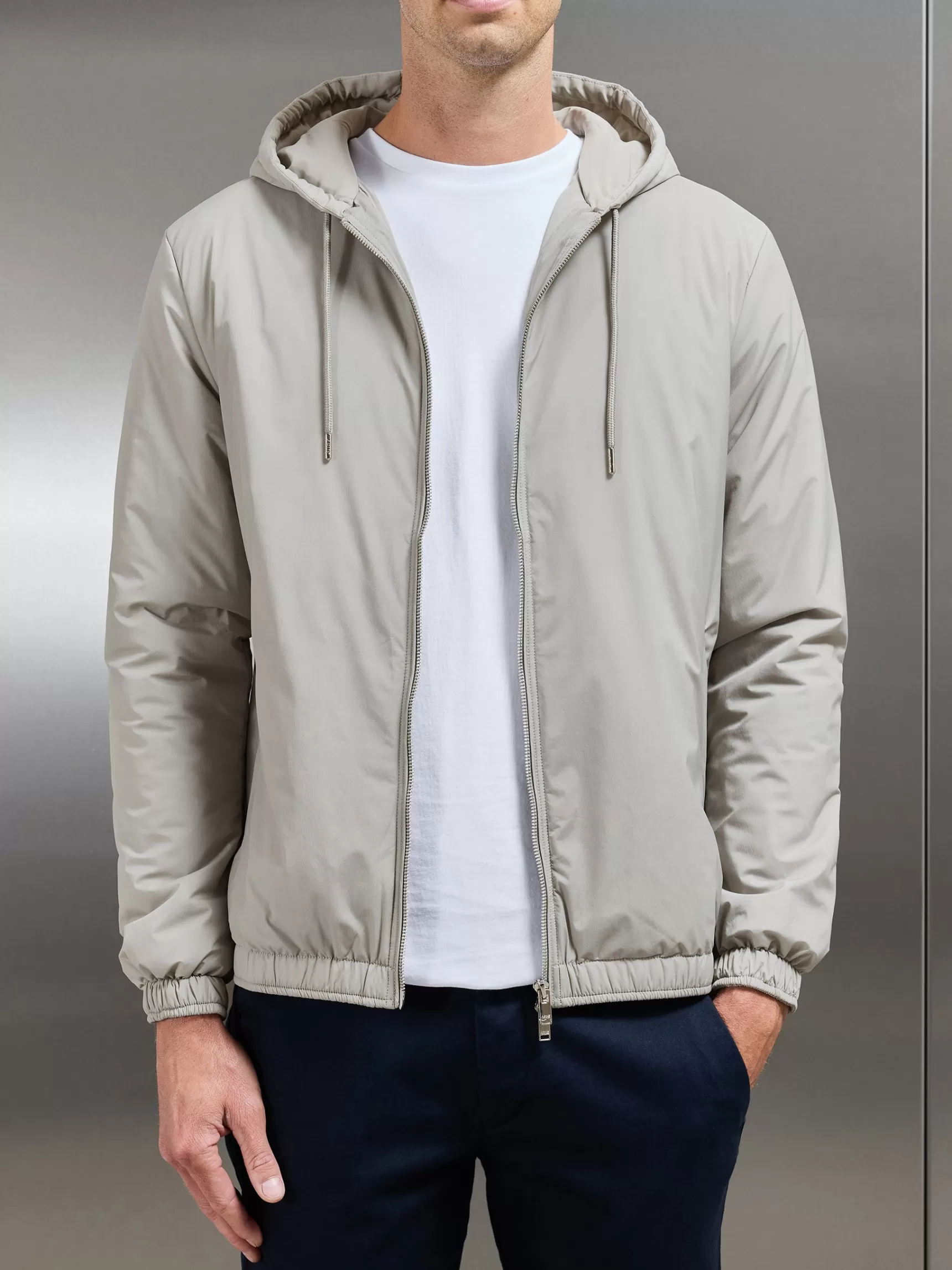 Best Sale ARNE Shell Padded Windbreaker - Stone