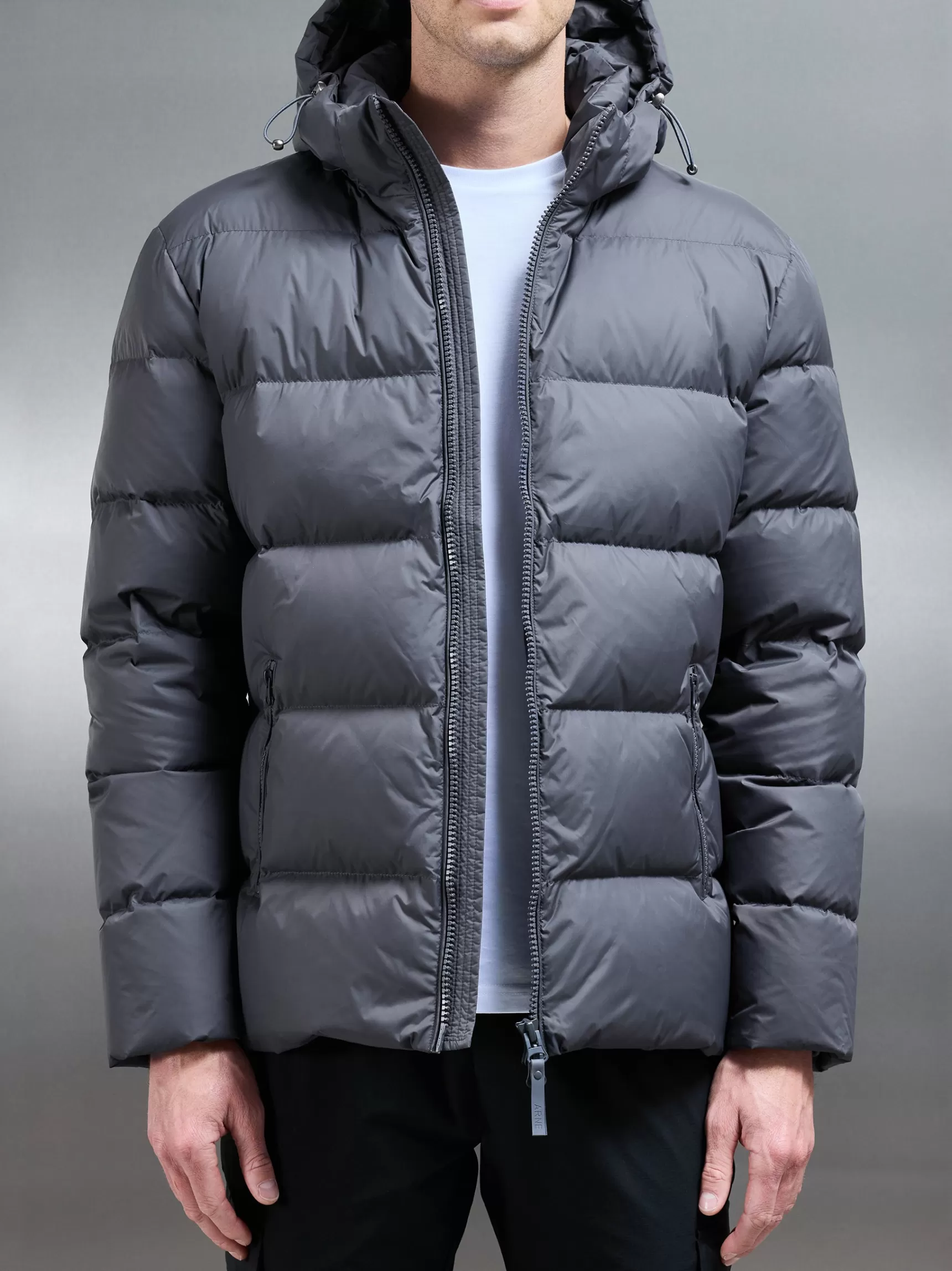 New ARNE Short Down Jacket - Grey