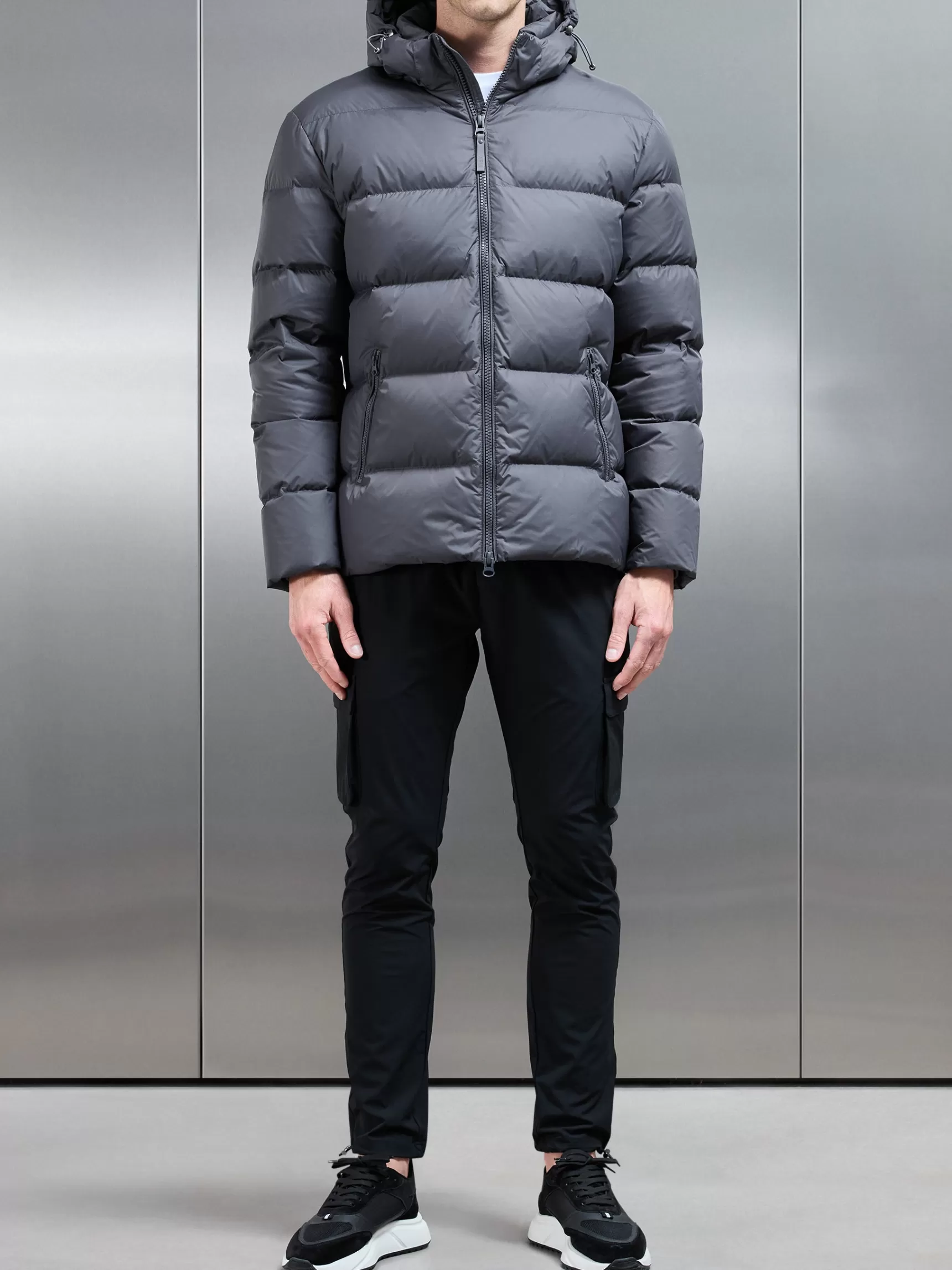 New ARNE Short Down Jacket - Grey