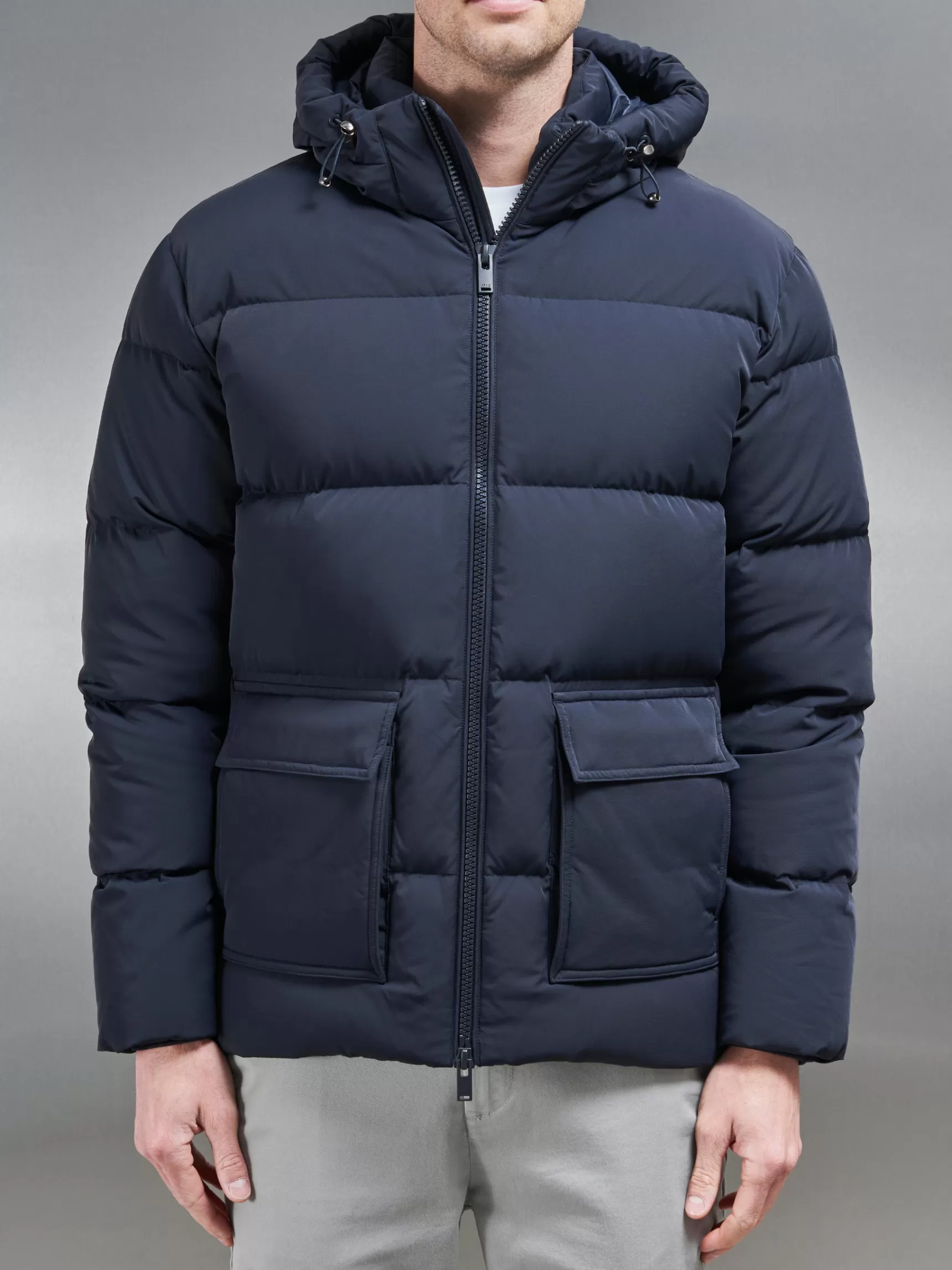Sale ARNE Short Down Parka - Navy