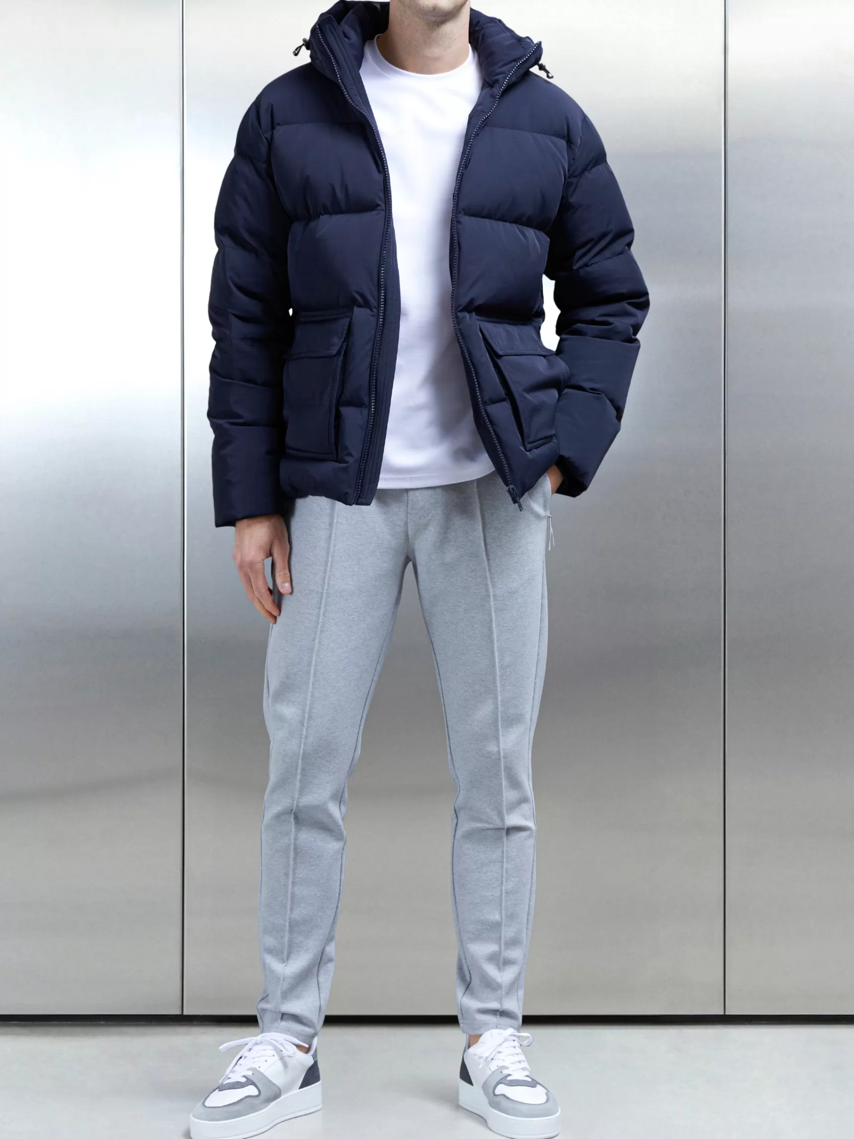 Cheap ARNE Short Down Pocket Parka - Navy