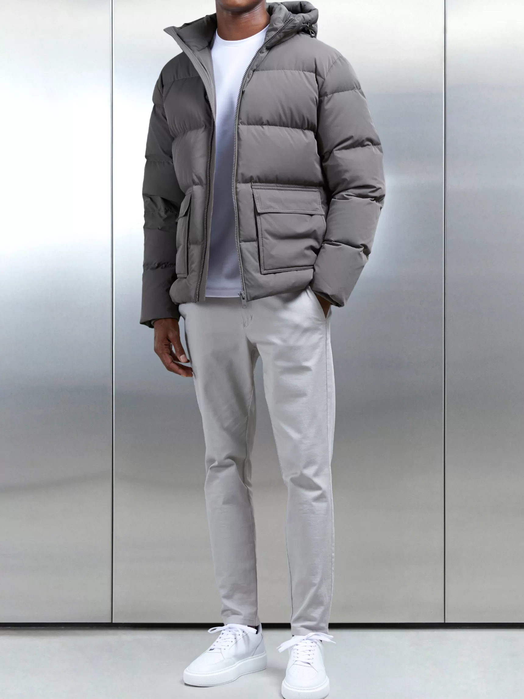 Clearance ARNE Short Down Pocket Parka - Olive