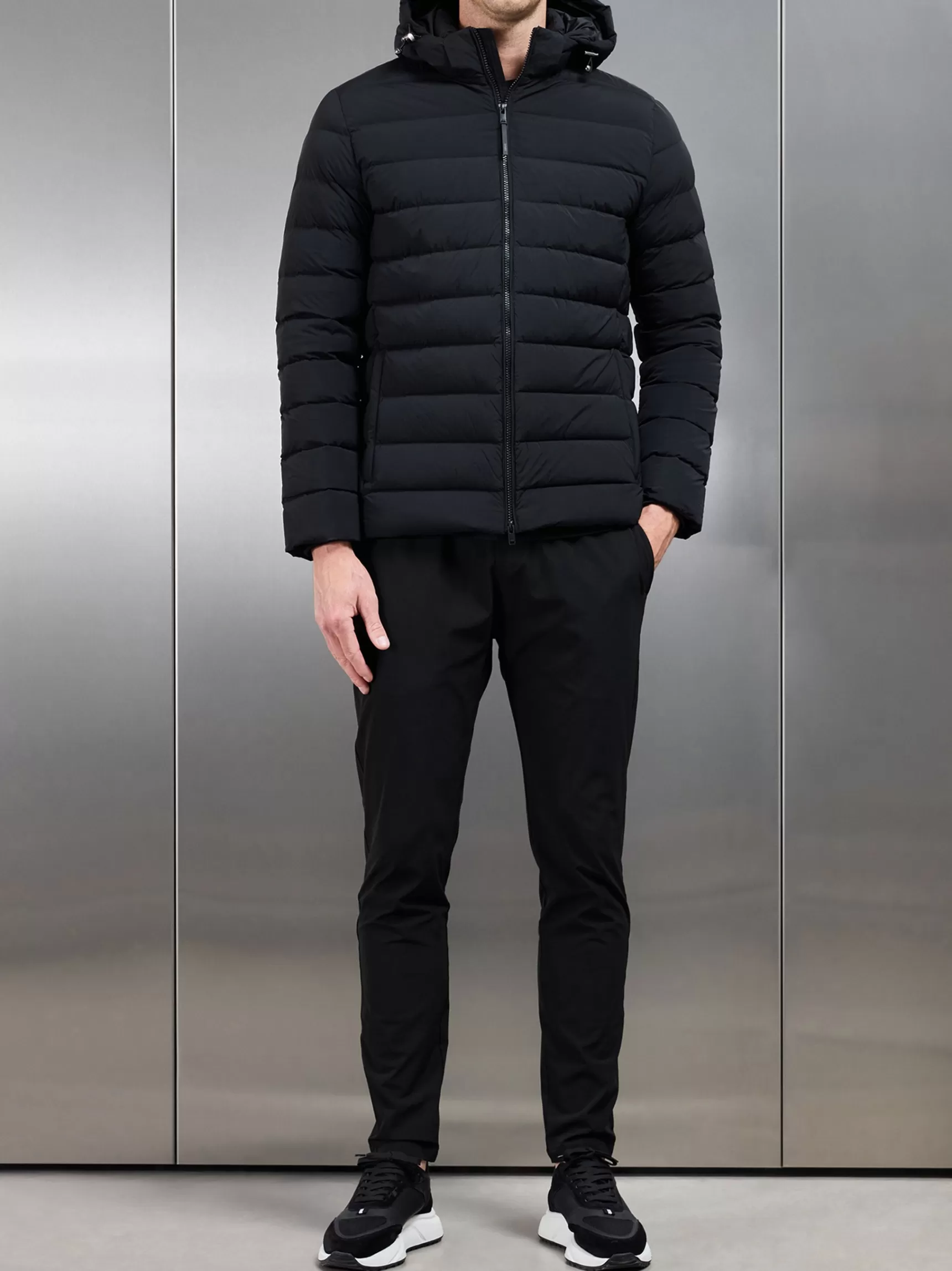 Outlet ARNE Short Technical Down Jacket - Black