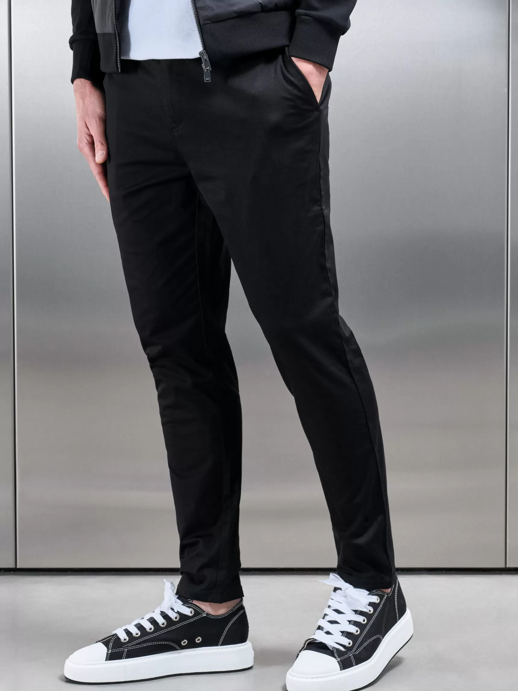 Best Sale ARNE Slim Fit Chino Trouser - Black