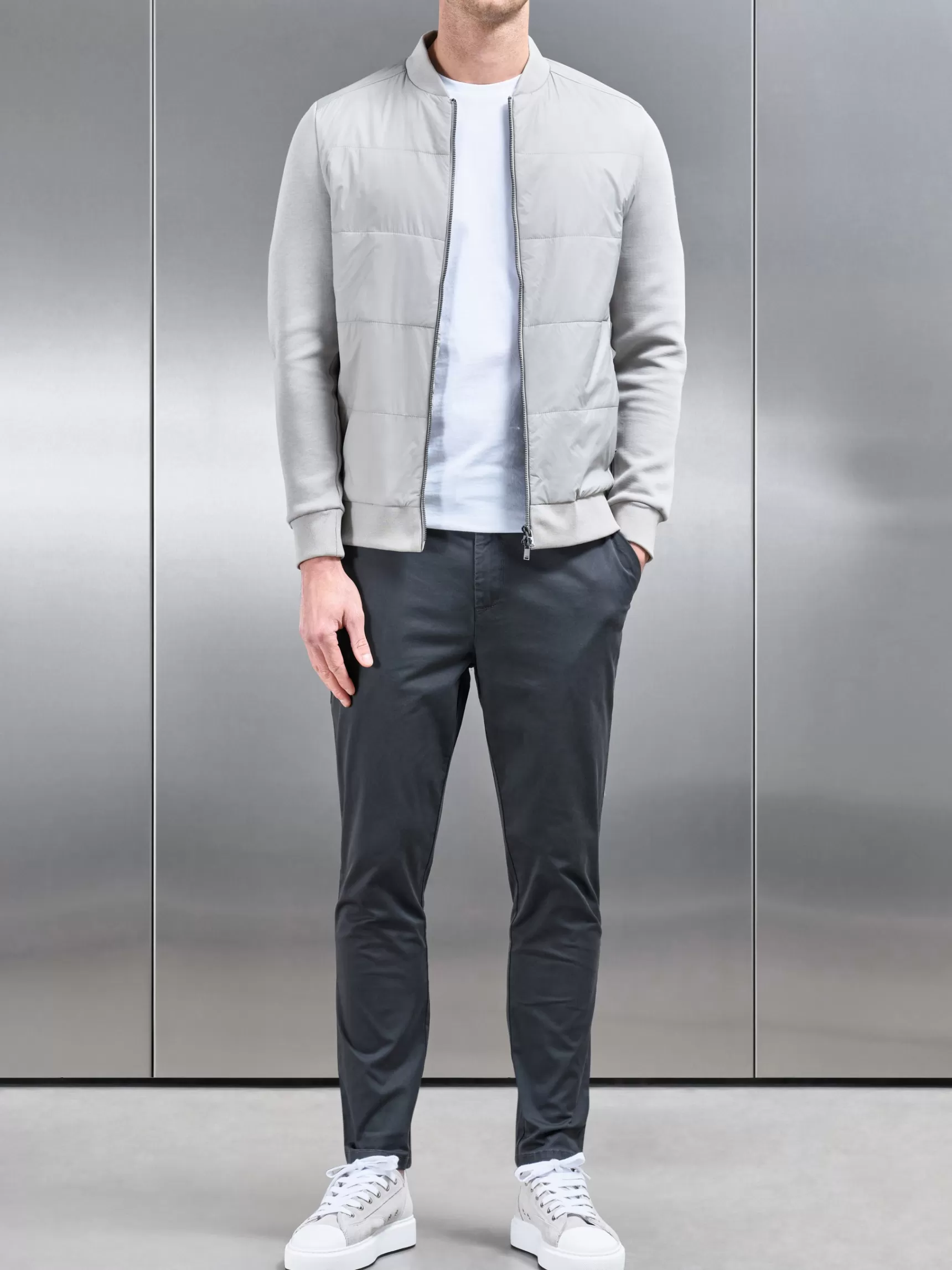 Cheap ARNE Slim Fit Chino Trouser - Grey