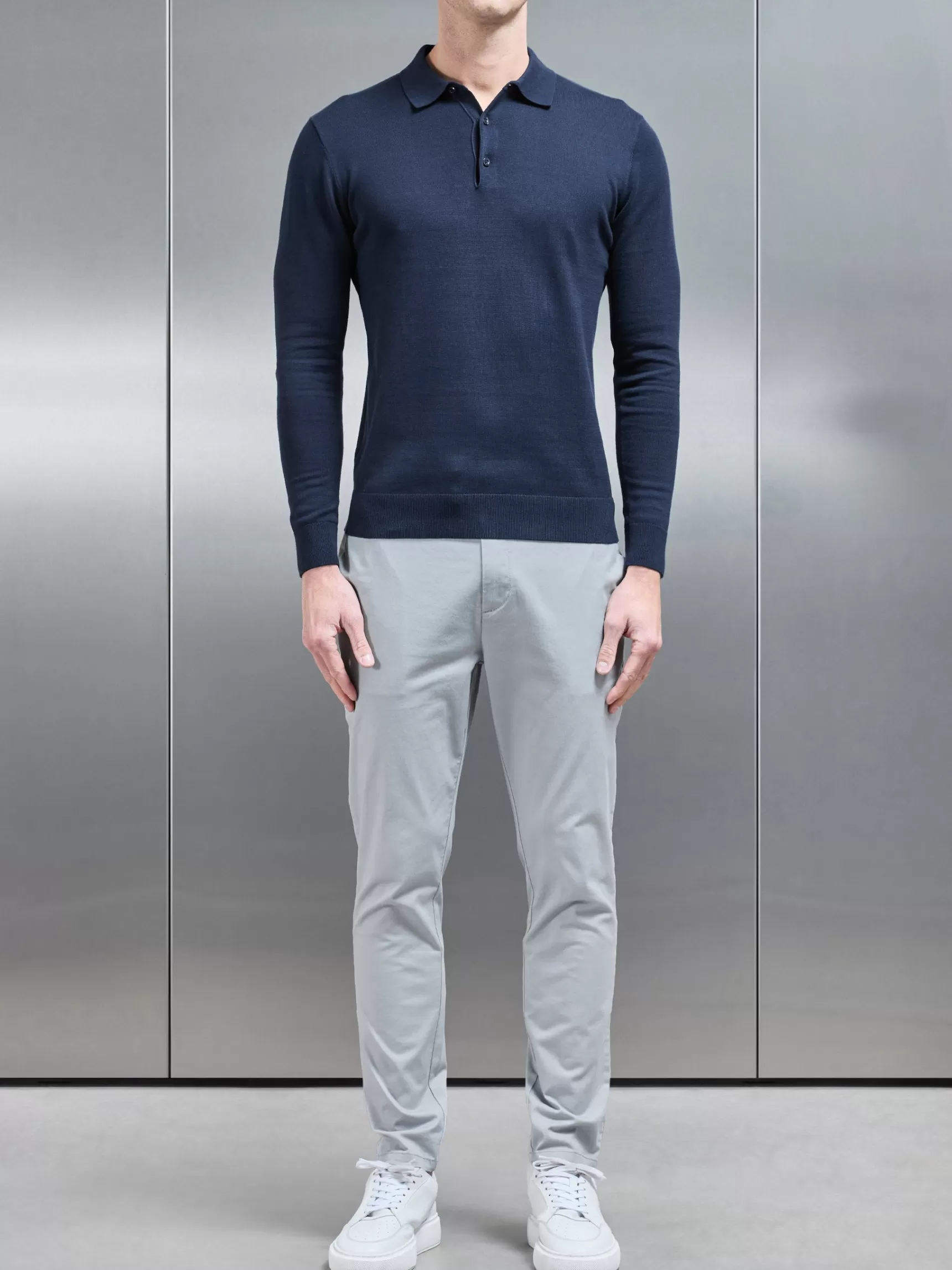 Clearance ARNE Slim Fit Chino Trouser - Mid Grey MidGrey
