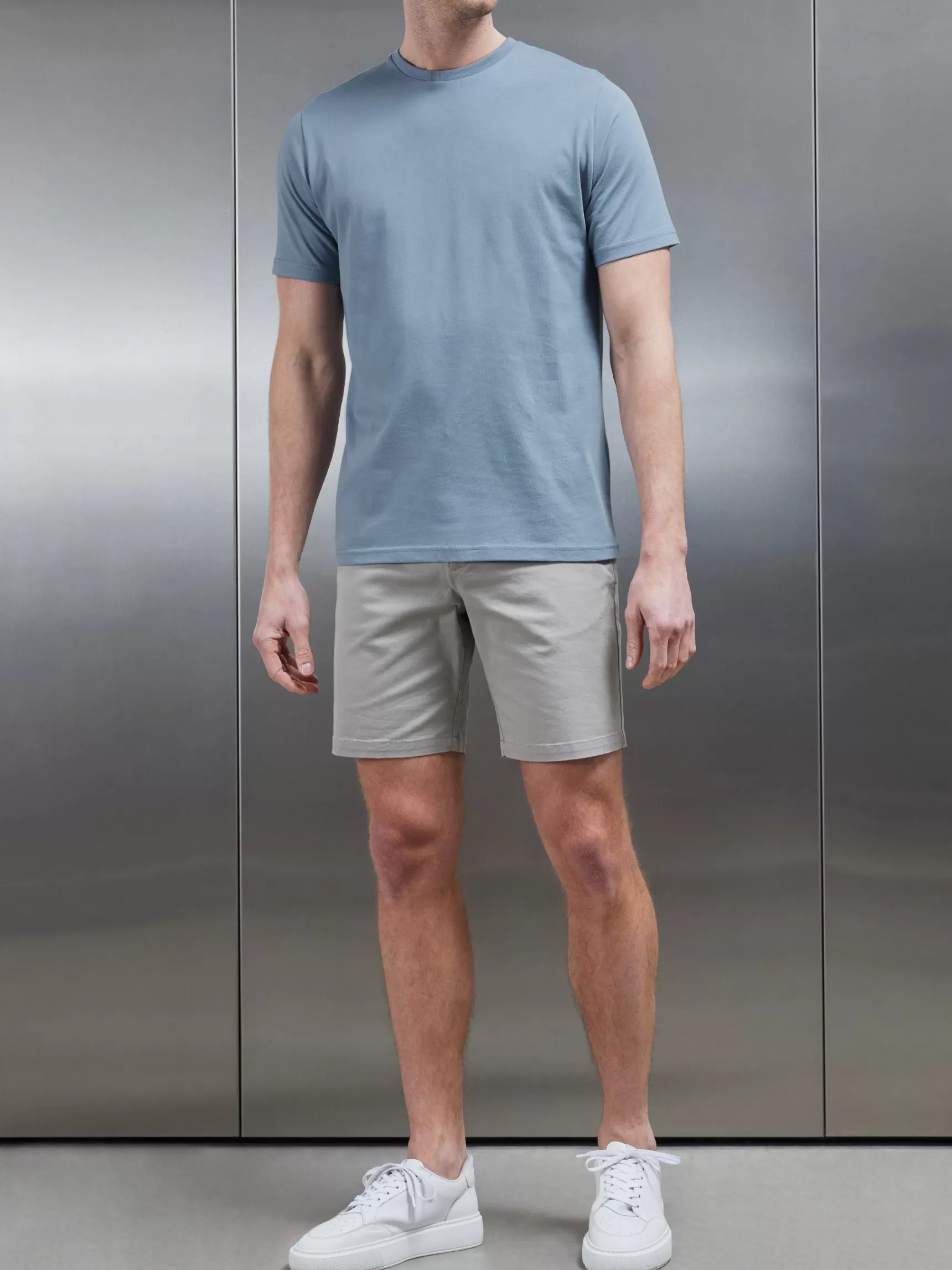 Clearance ARNE Slim Fit Cotton T-Shirt - Light Blue LightBlue