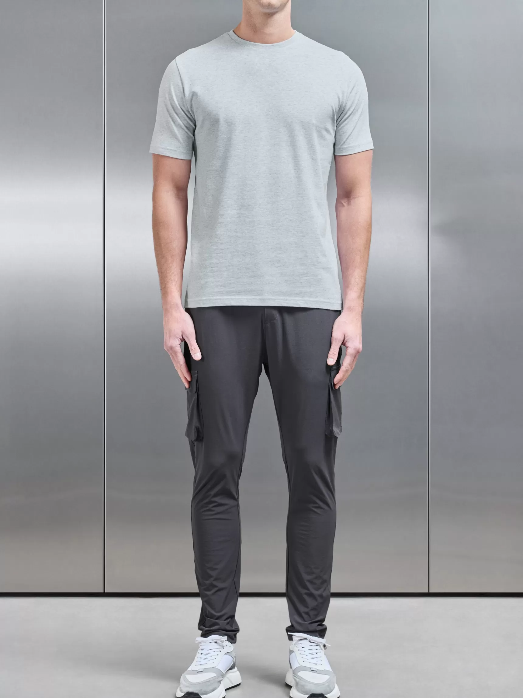 Discount ARNE Slim Fit Cotton T-shirt - Marl Grey MarlGrey