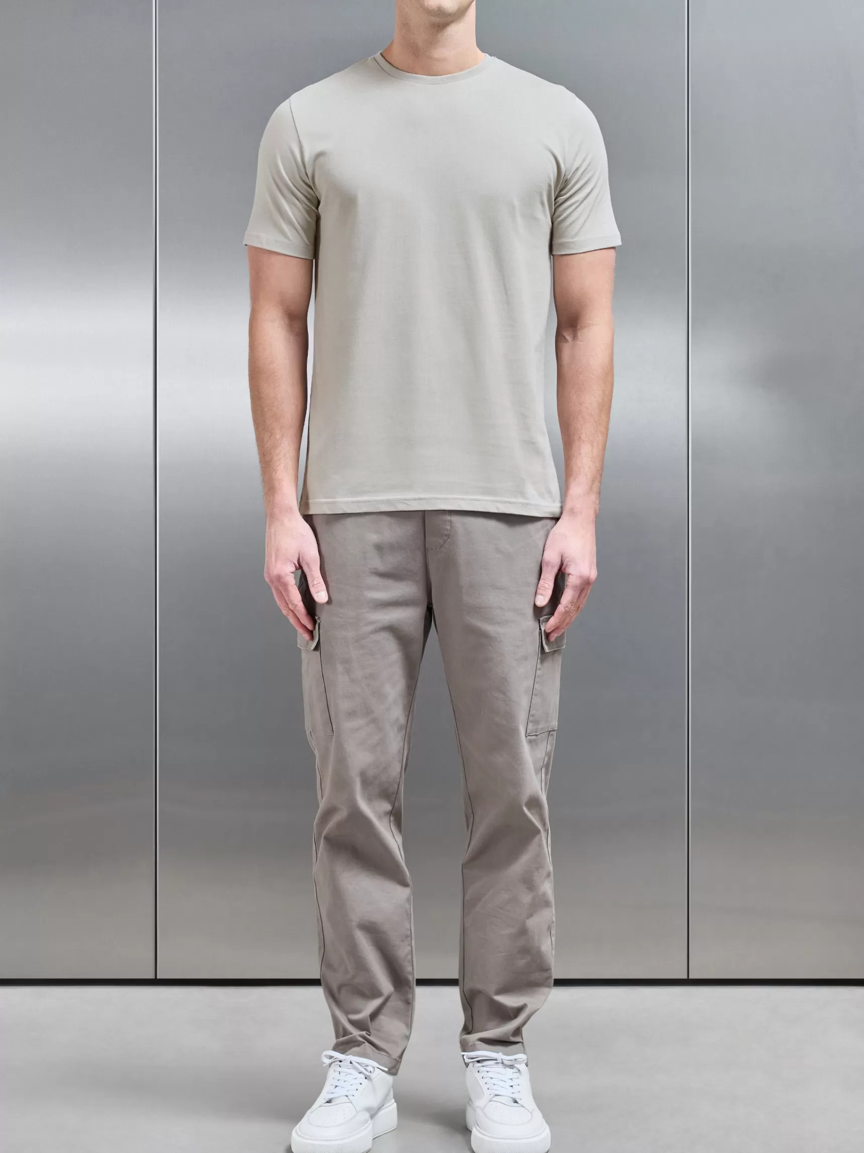 Discount ARNE Slim Fit Cotton T-shirt - Stone
