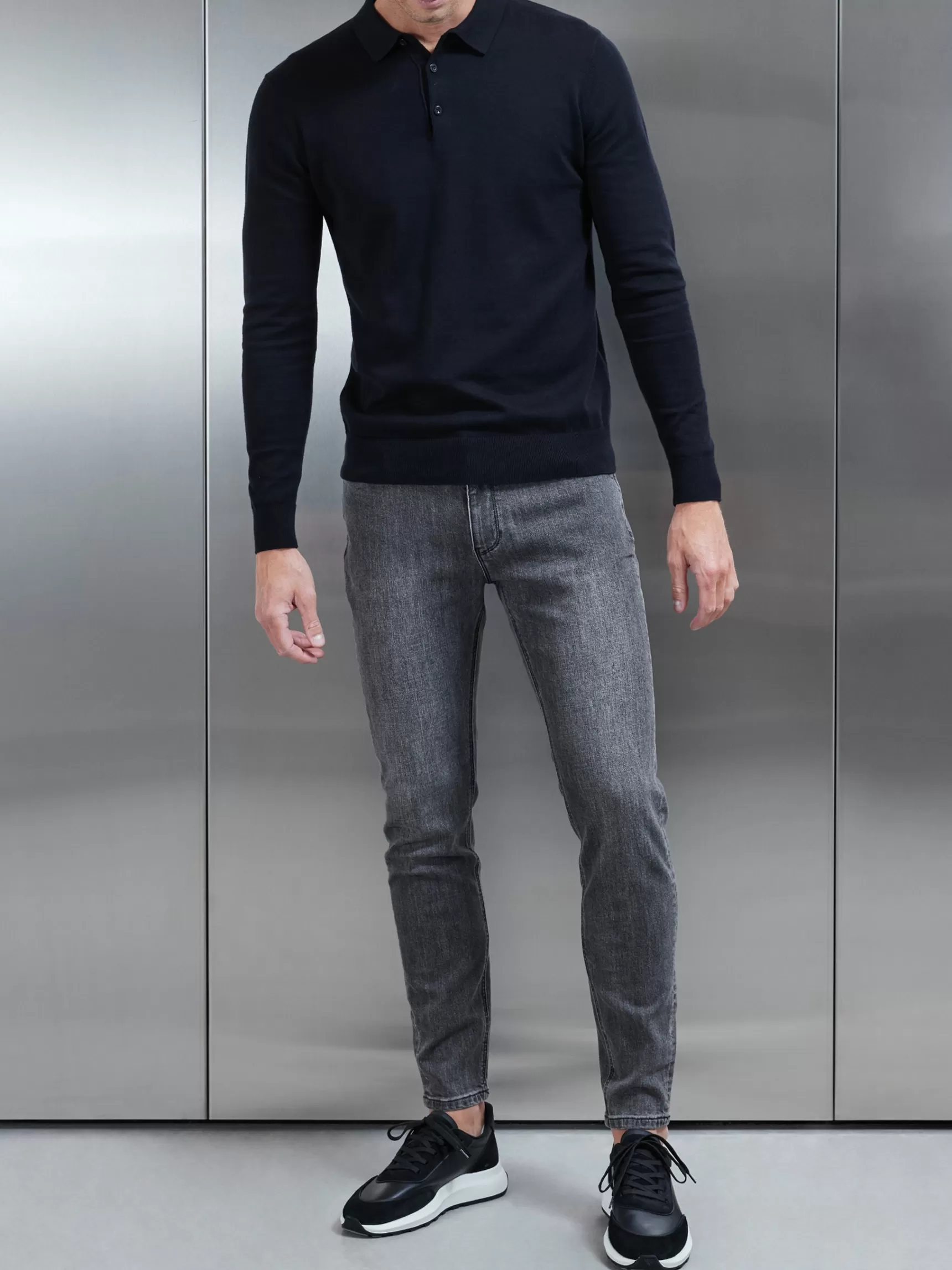 Fashion ARNE Slim Fit Denim Jeans - Grey Wash GreyWash