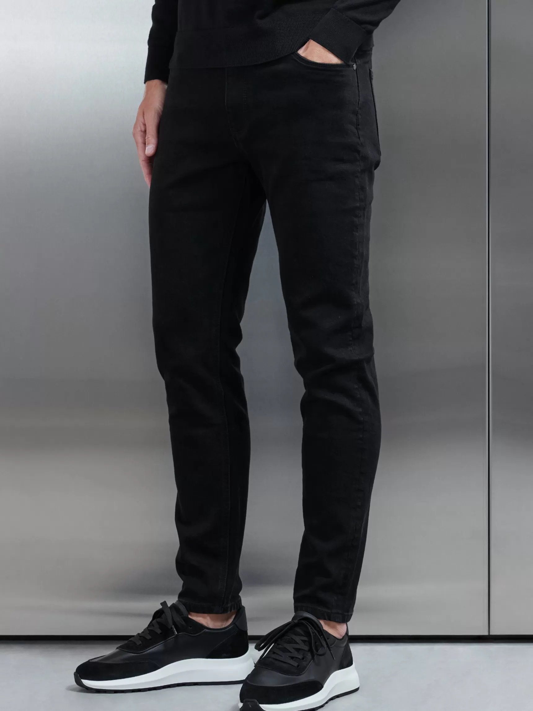 Best ARNE Slim Fit Denim Jeans - Solid Black SolidBlack