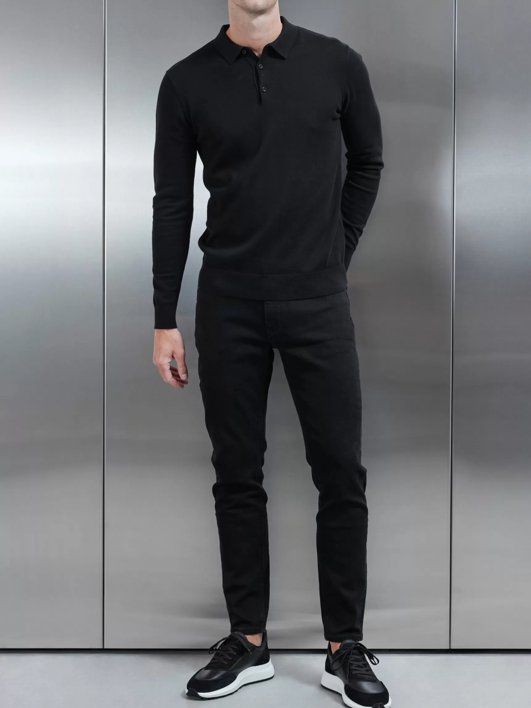 Best ARNE Slim Fit Denim Jeans - Solid Black SolidBlack