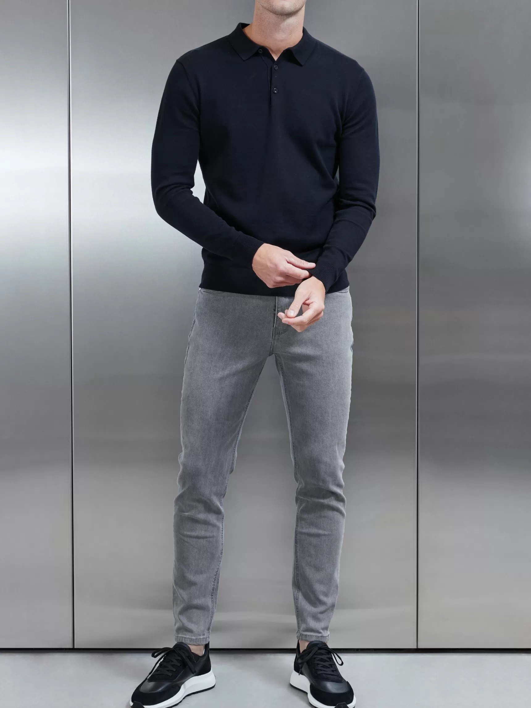 Online ARNE Slim Fit Denim Jeans - Solid Grey SolidGrey