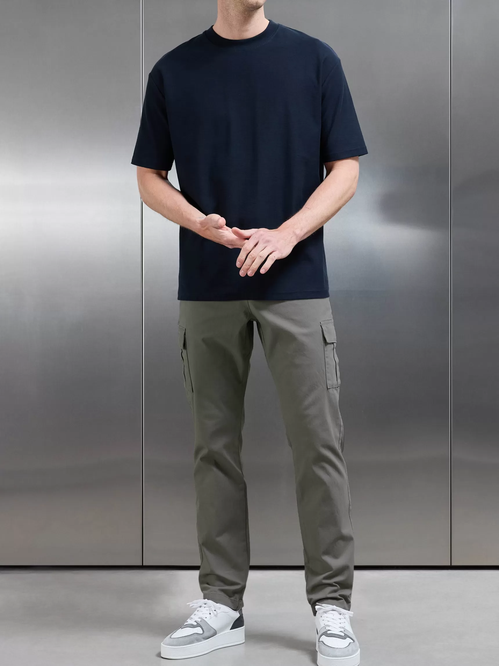 Clearance ARNE Smart Relaxed Cotton Cargo Pant - Olive