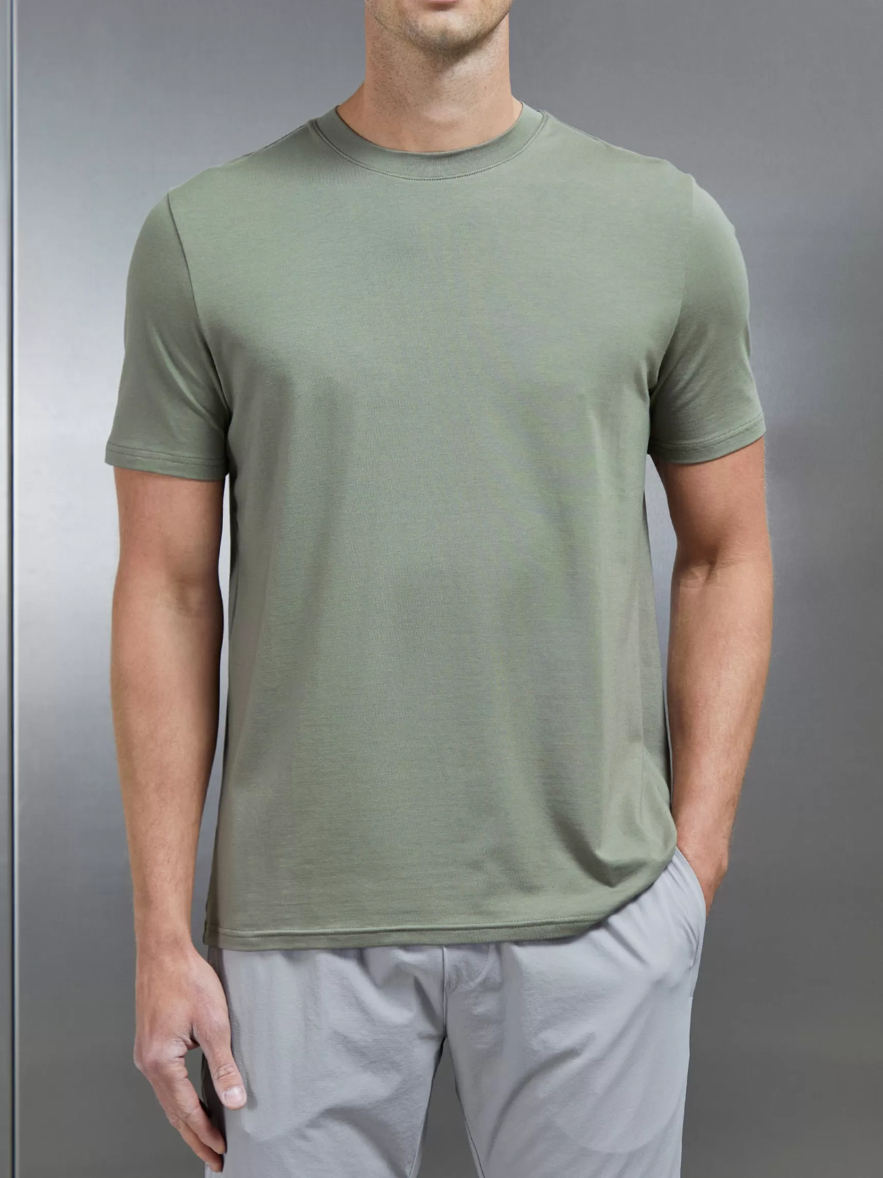 Sale ARNE Stretch Cotton Modal T-Shirt - Sage