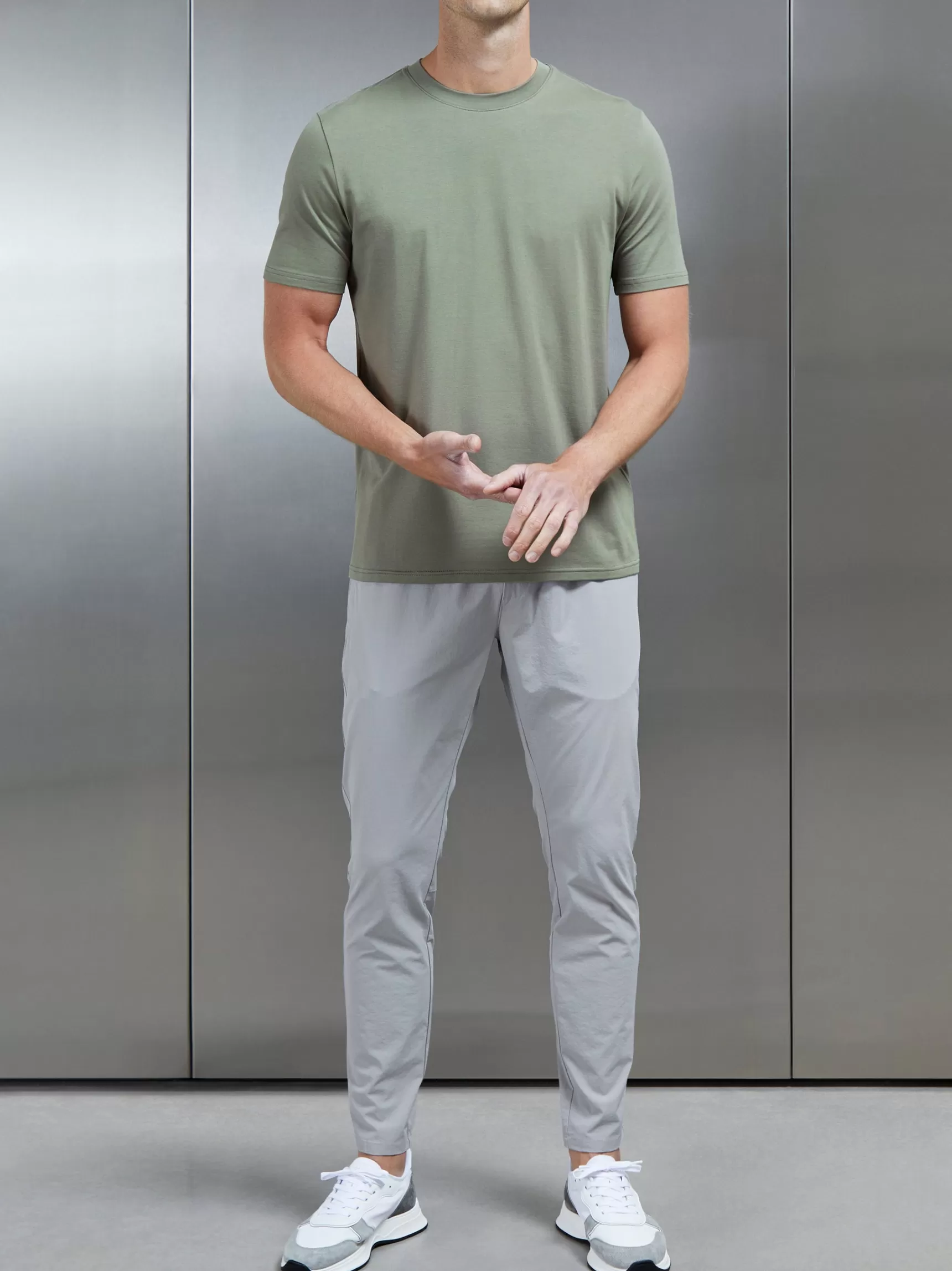 Sale ARNE Stretch Cotton Modal T-Shirt - Sage