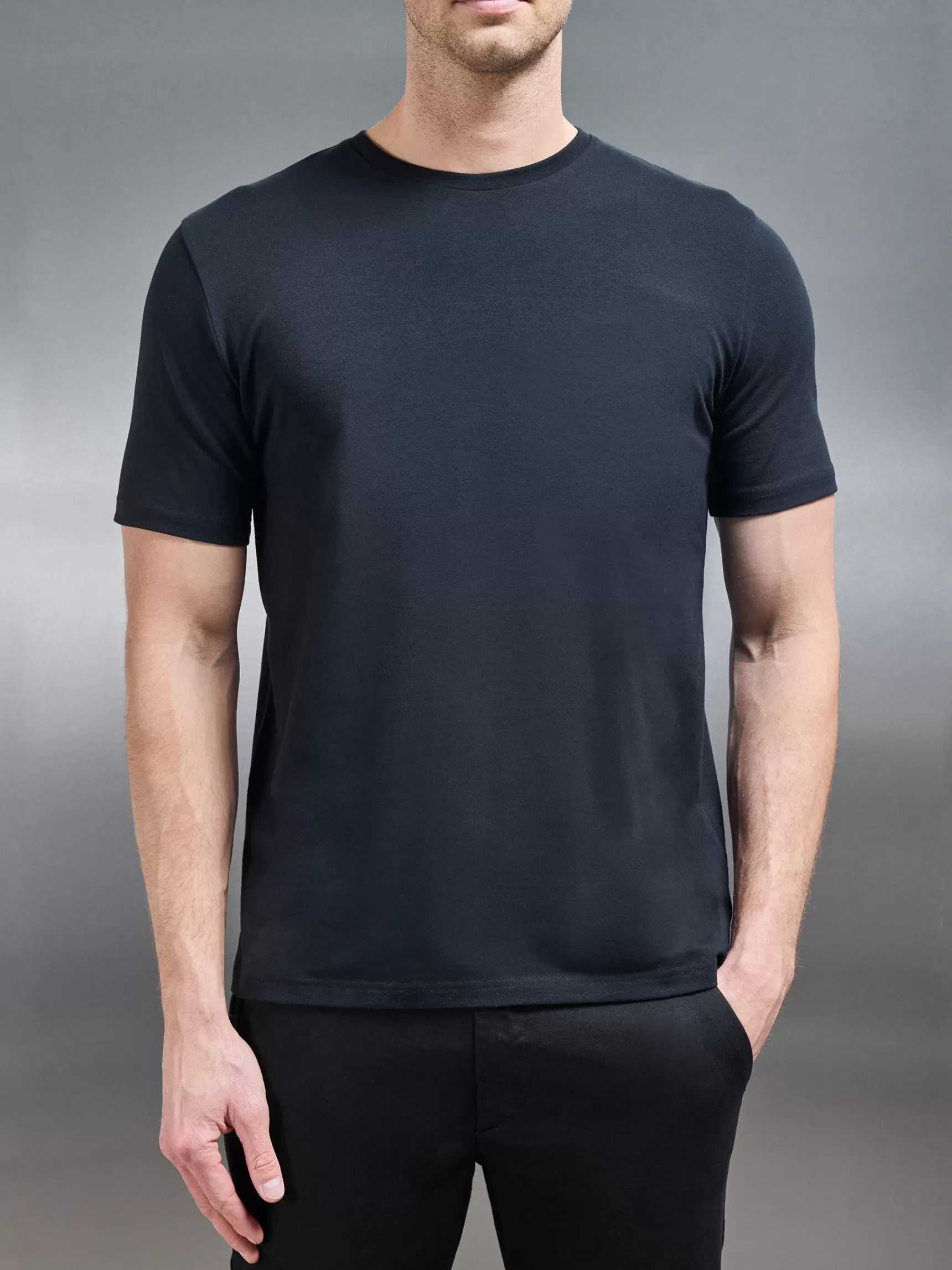 Discount ARNE Stretch Slim Fit Cotton T-Shirt - Black