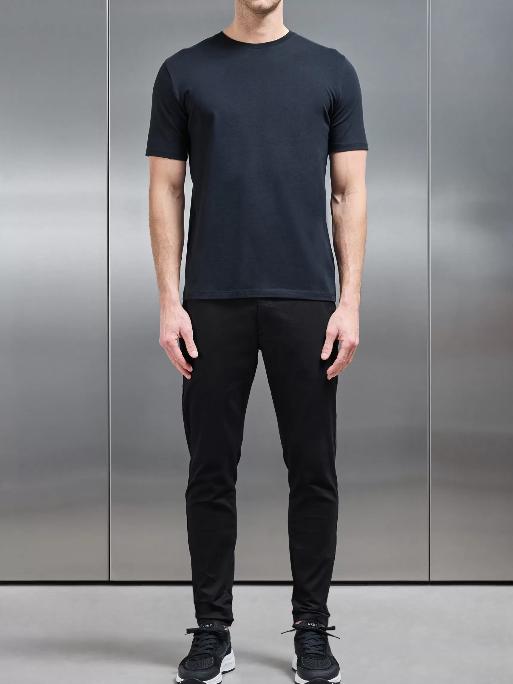 Discount ARNE Stretch Slim Fit Cotton T-Shirt - Black