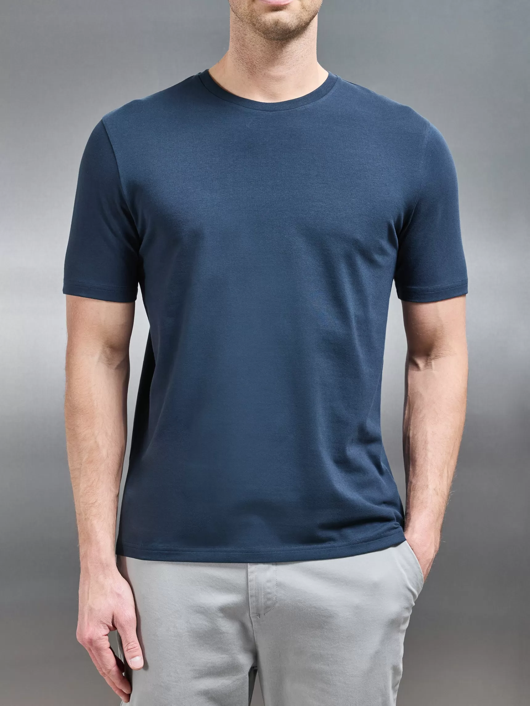 Store ARNE Stretch Slim Fit Cotton T-Shirt - Navy