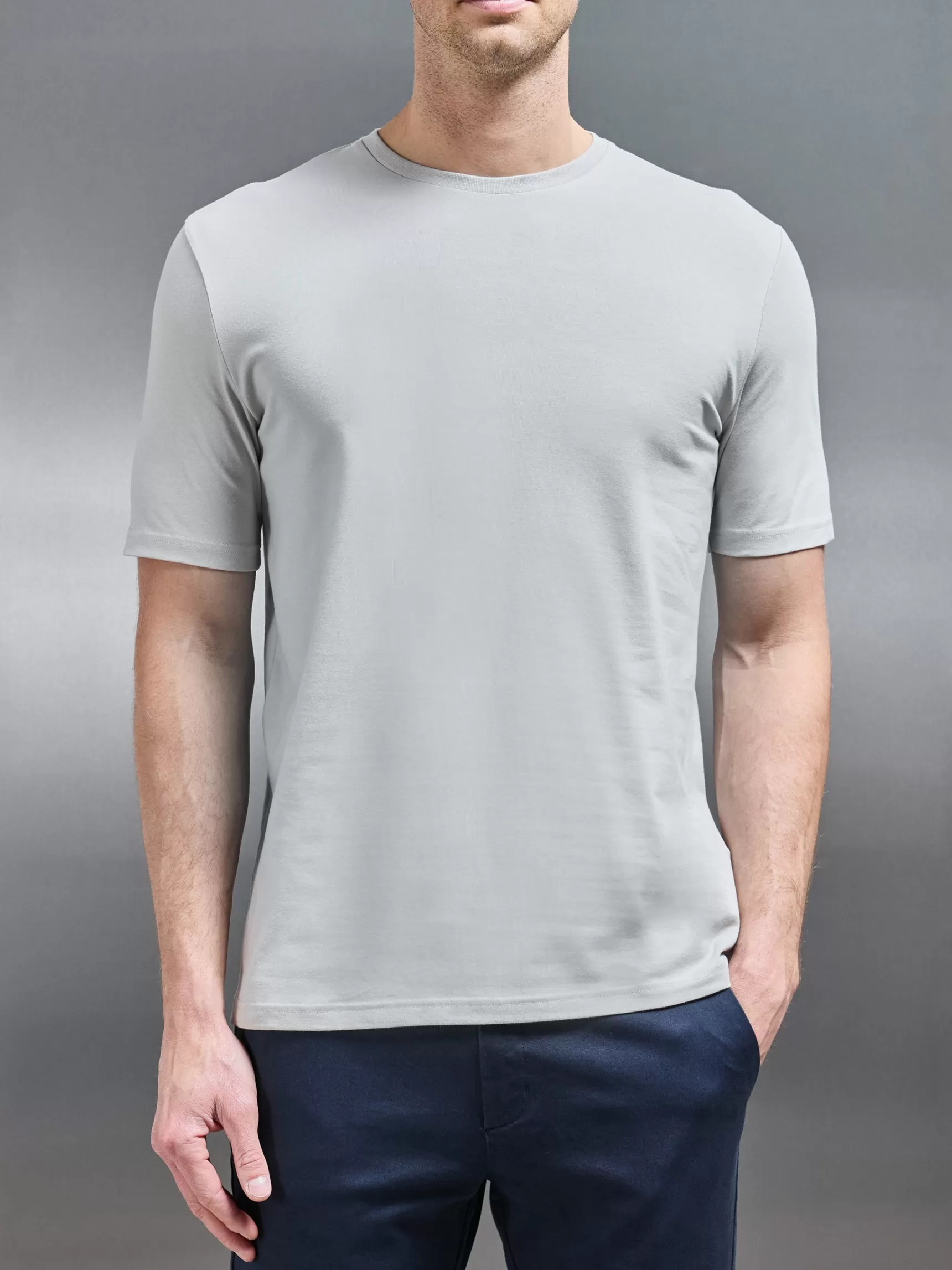 New ARNE Stretch Slim Fit Cotton T-Shirt - Stone