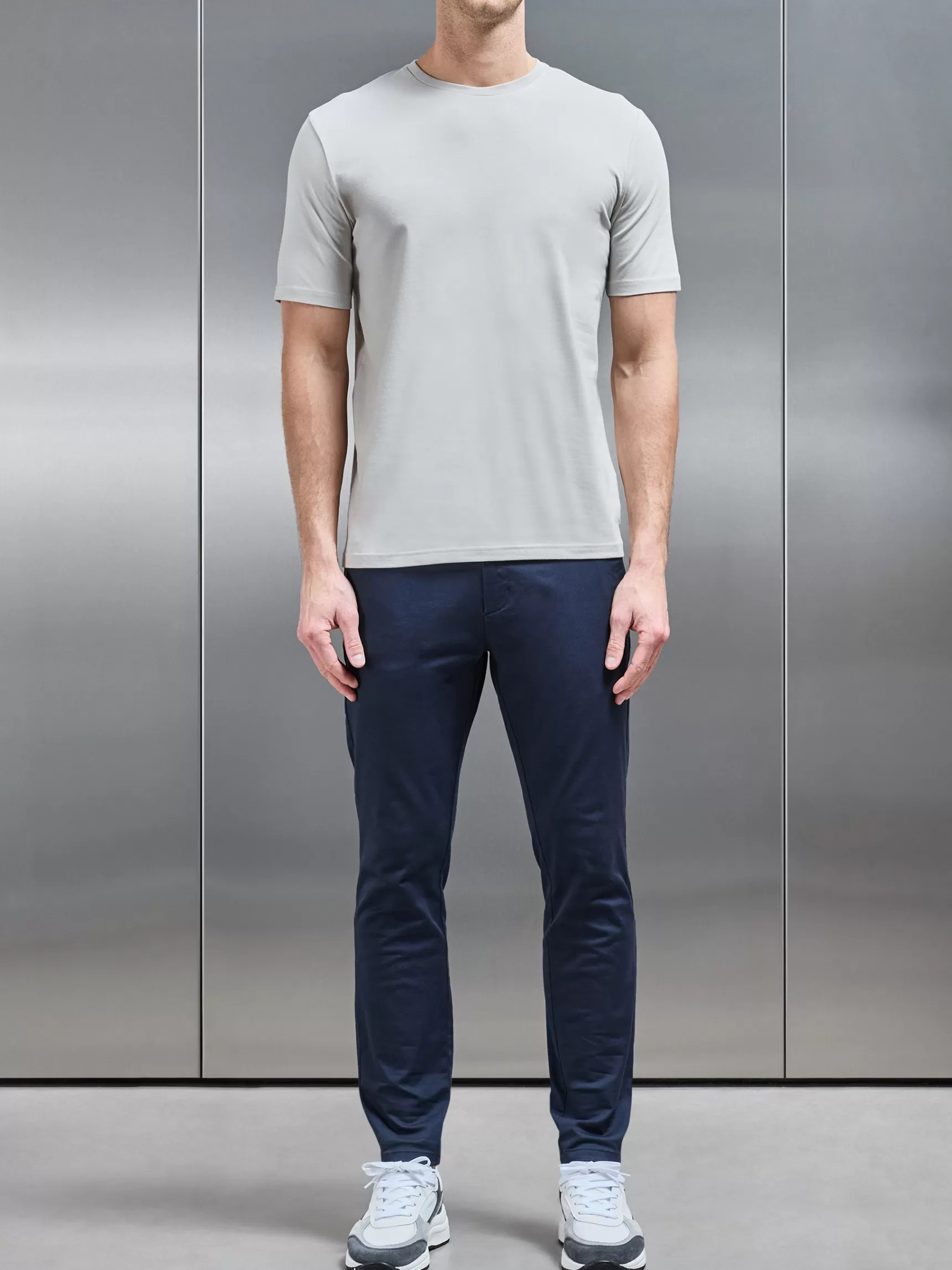 New ARNE Stretch Slim Fit Cotton T-Shirt - Stone