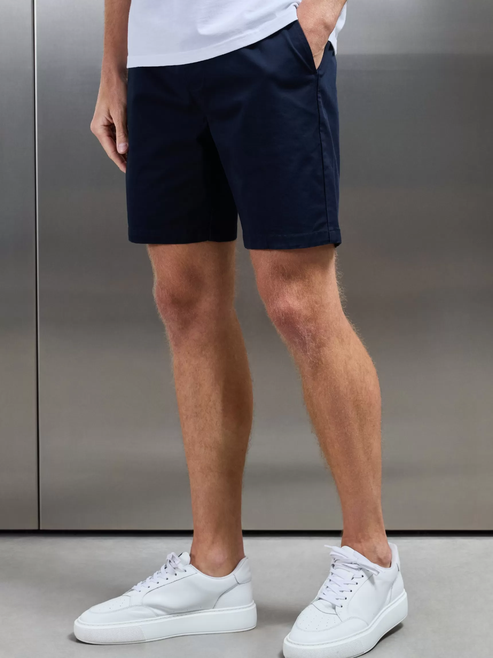 Outlet ARNE Tailored Chino Drawstring Short - Navy