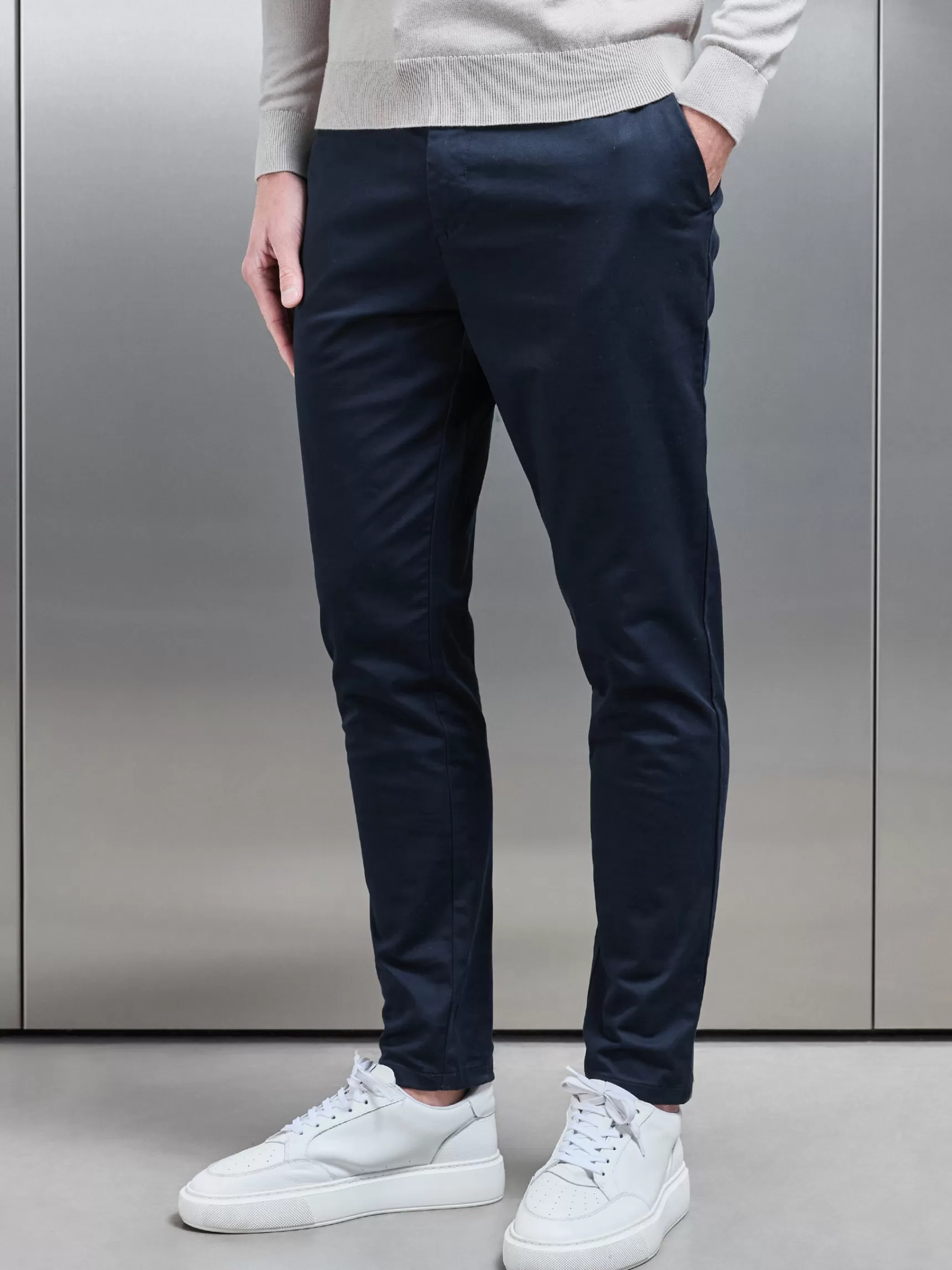 Clearance ARNE Tailored Chino Trouser - Navy