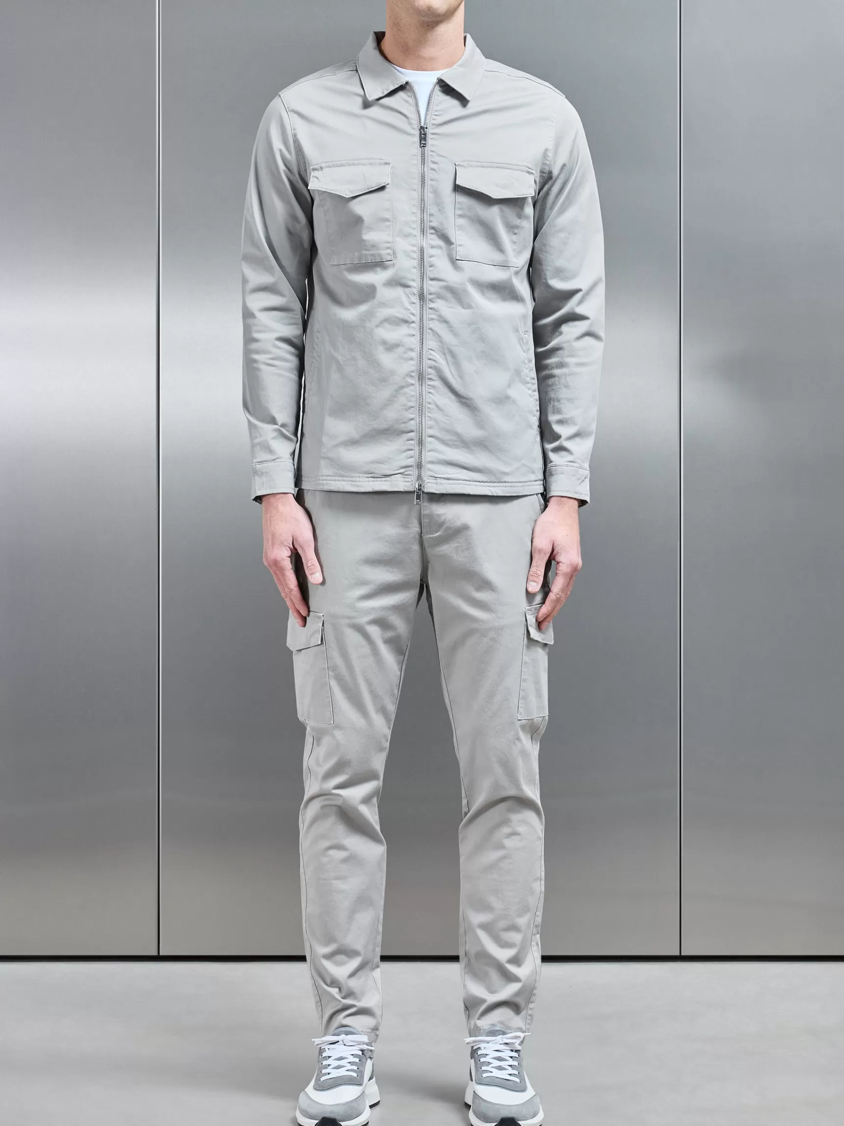 Best Sale ARNE Tailored Cotton Cargo Jacket - Stone