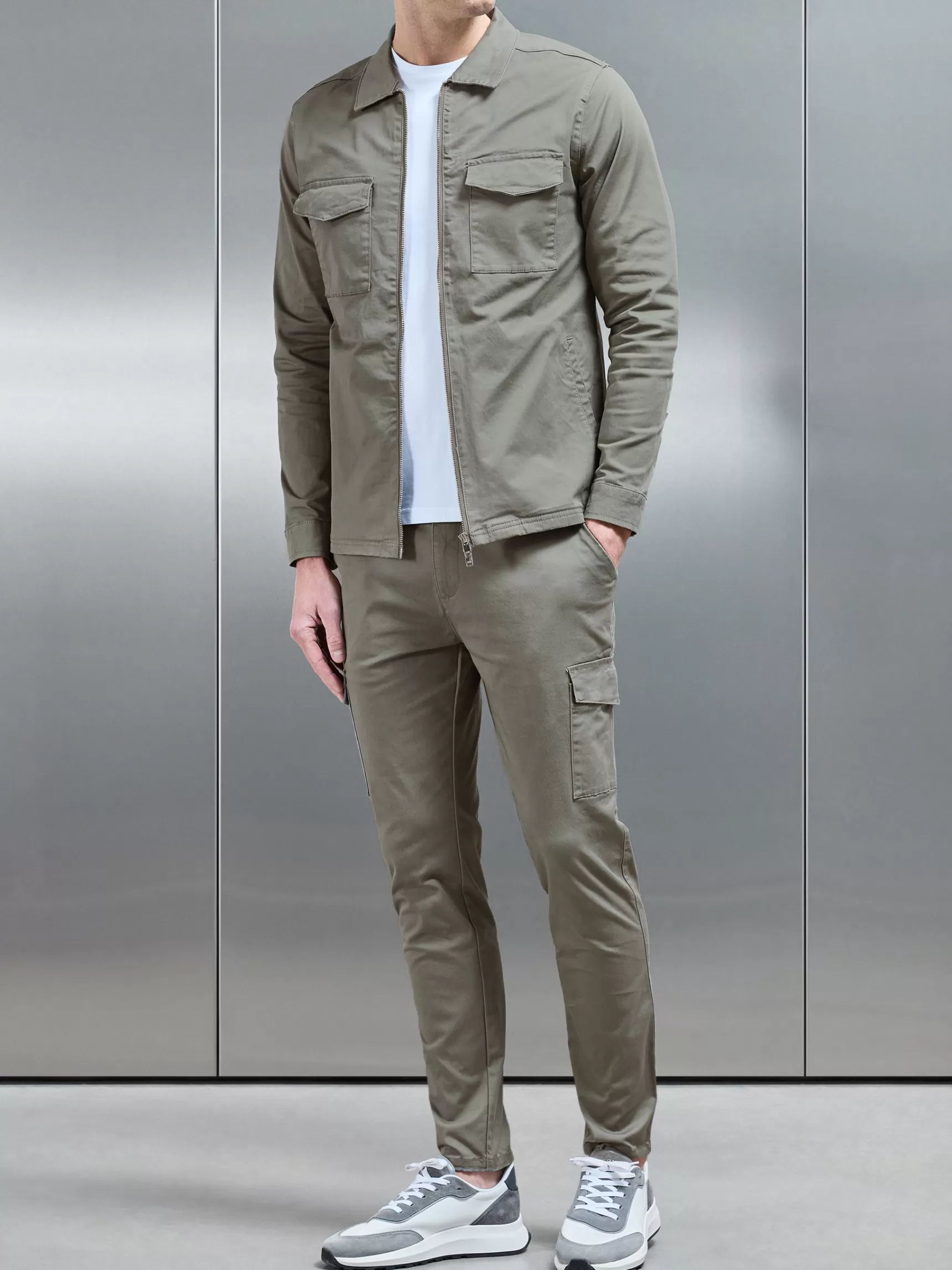Cheap ARNE Tailored Cotton Cargo Pant - Olive