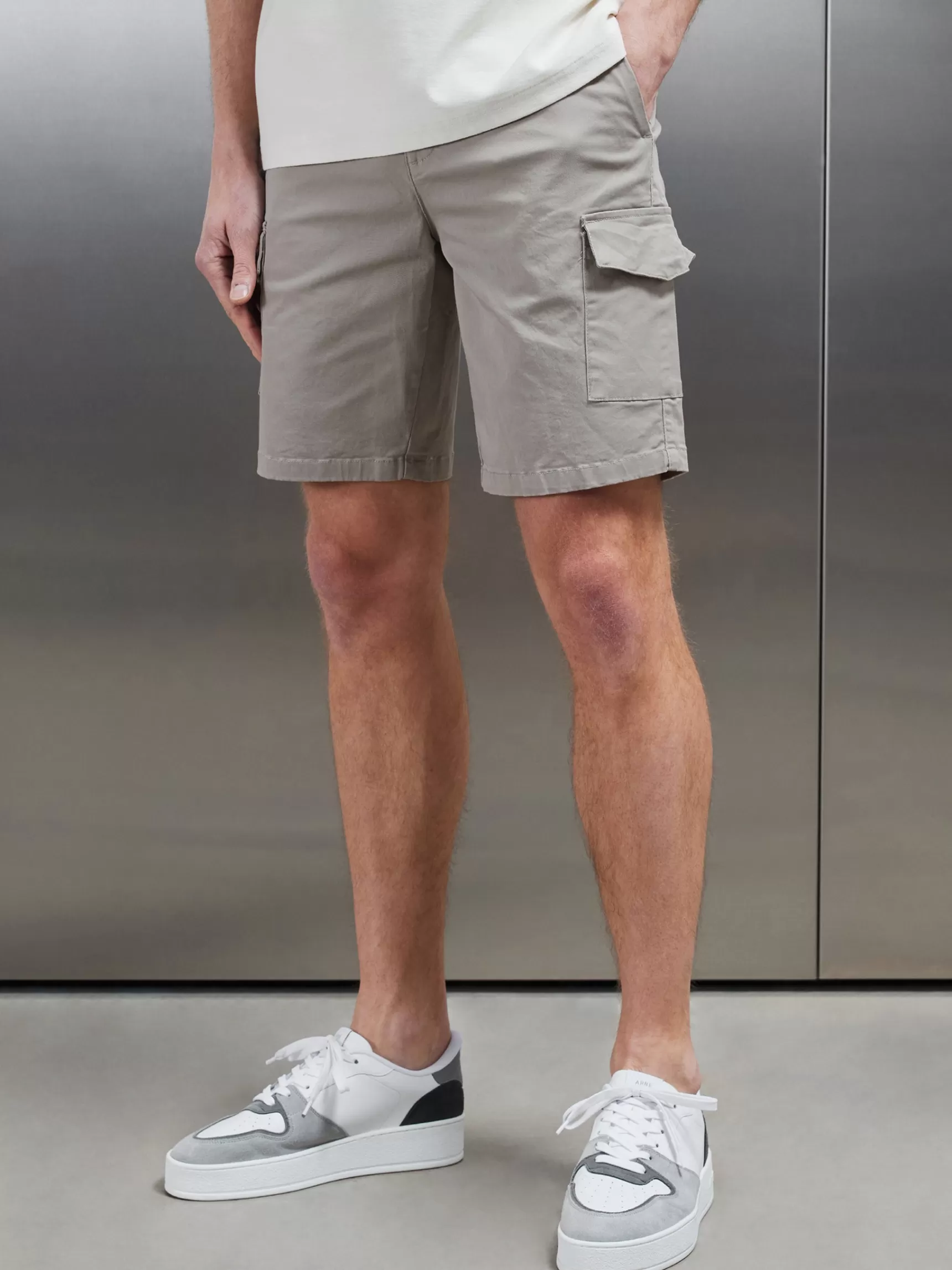 Flash Sale ARNE Tailored Cotton Cargo Short - Stone