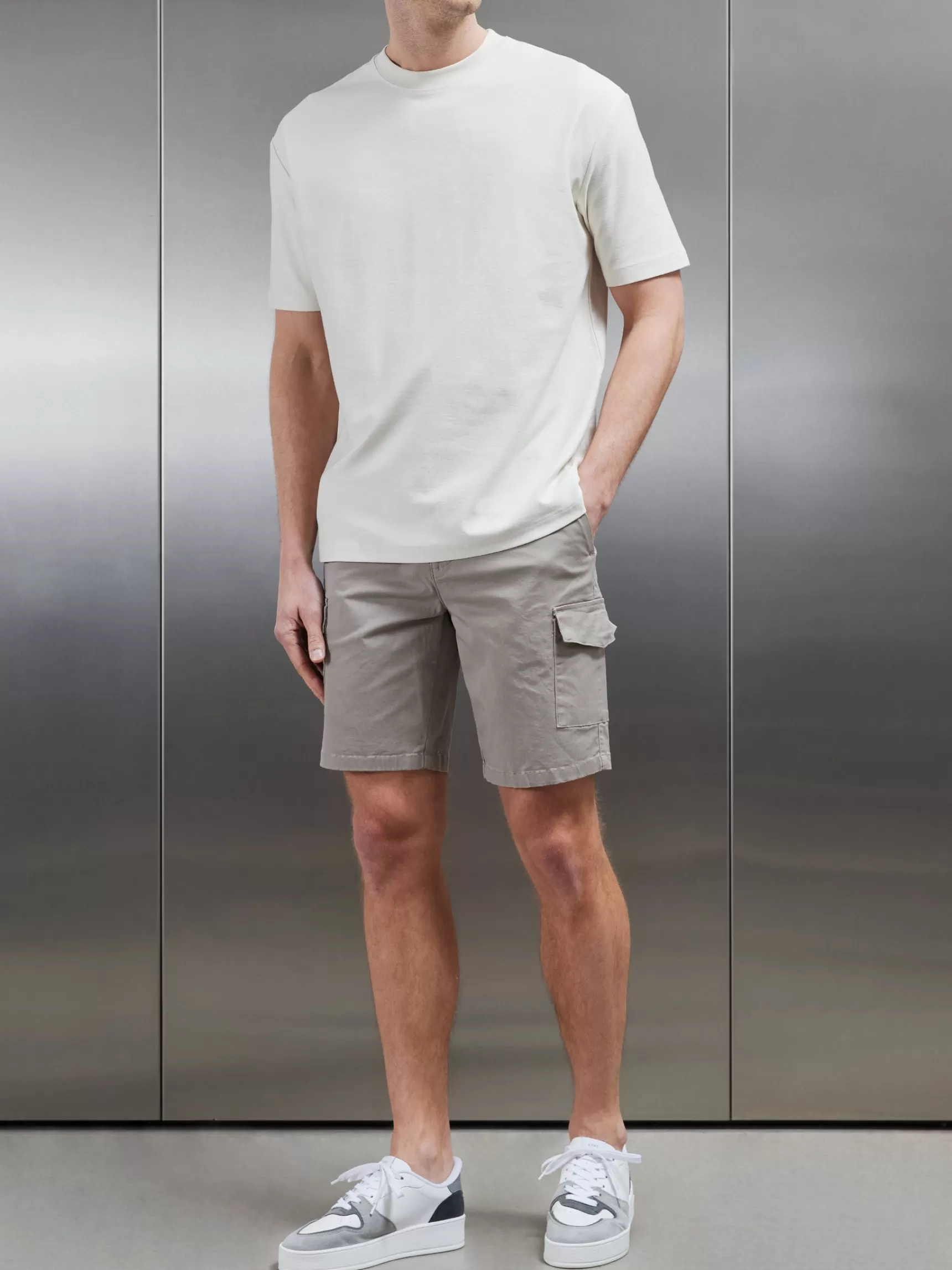 Flash Sale ARNE Tailored Cotton Cargo Short - Stone