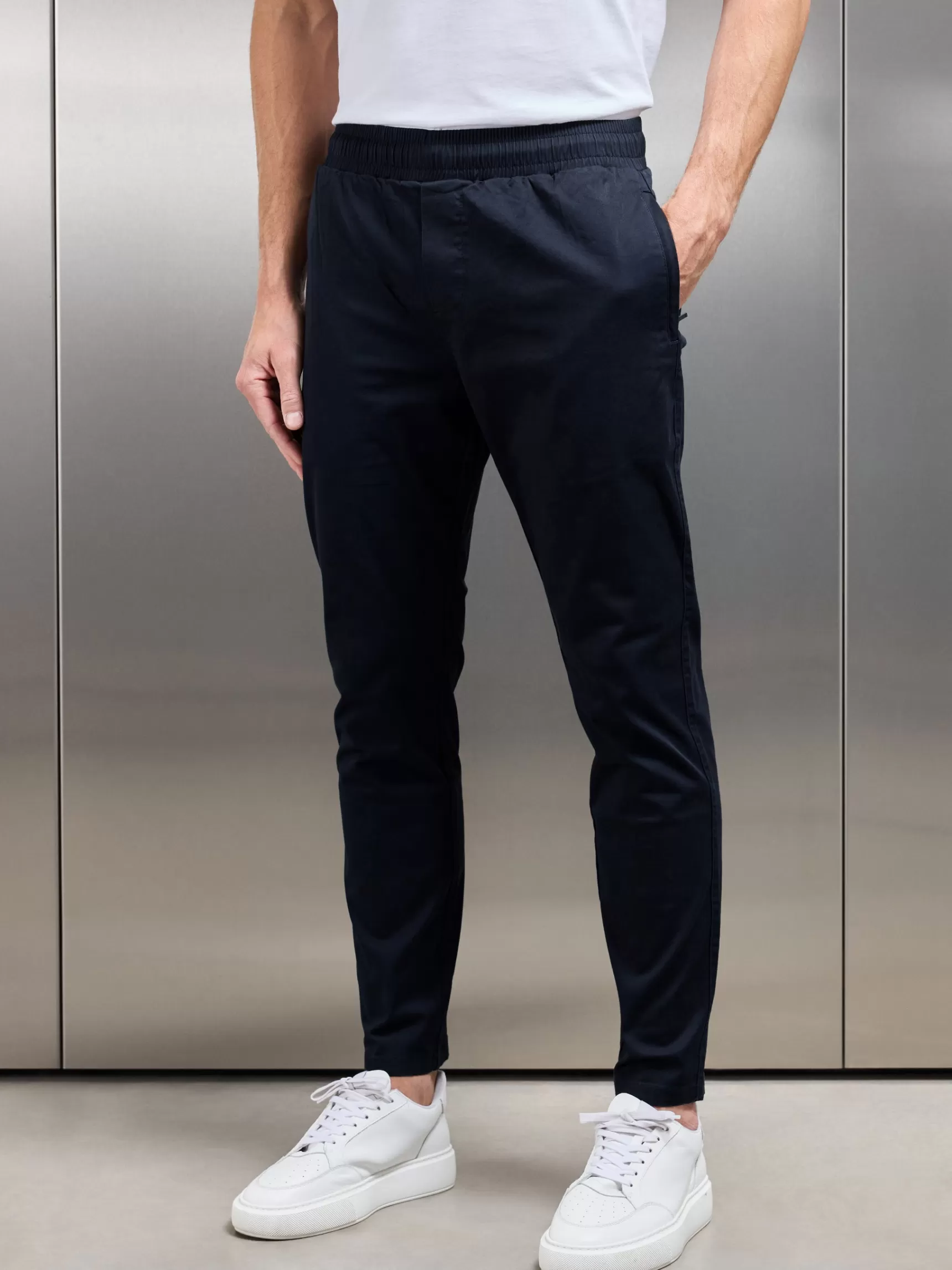 Hot ARNE Tailored Drawstring Chino Trouser - Navy
