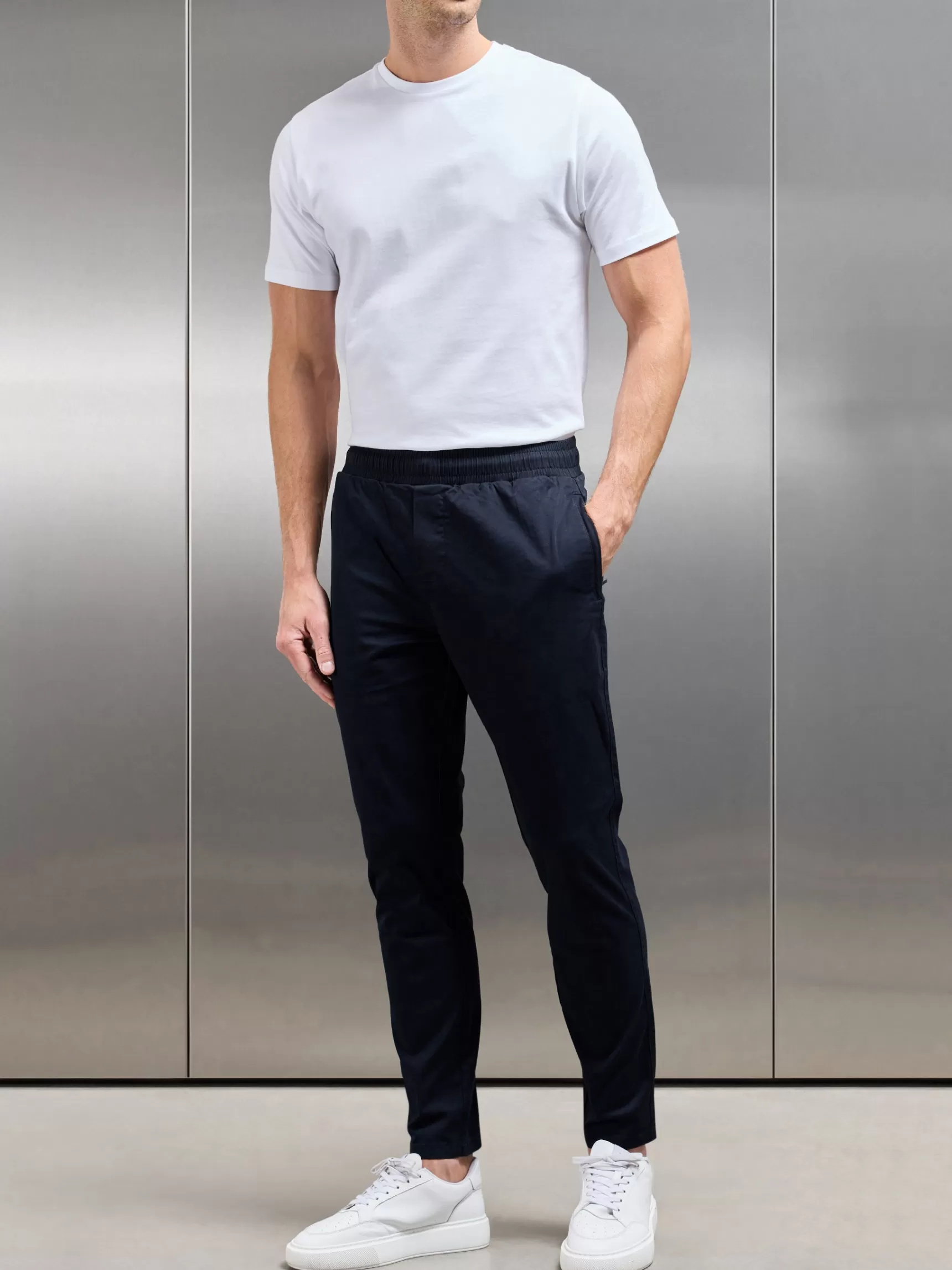 Hot ARNE Tailored Drawstring Chino Trouser - Navy