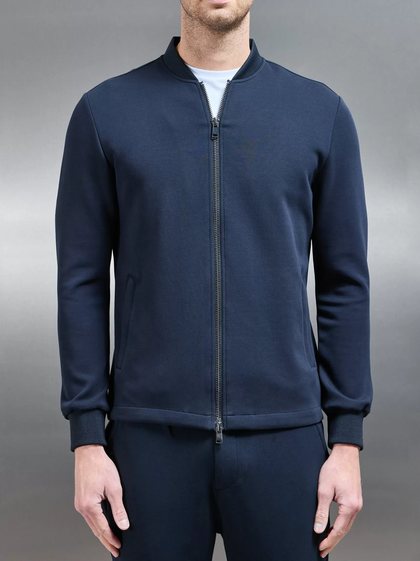 Best Sale ARNE Tailored Interlock Bomber Jacket - Navy