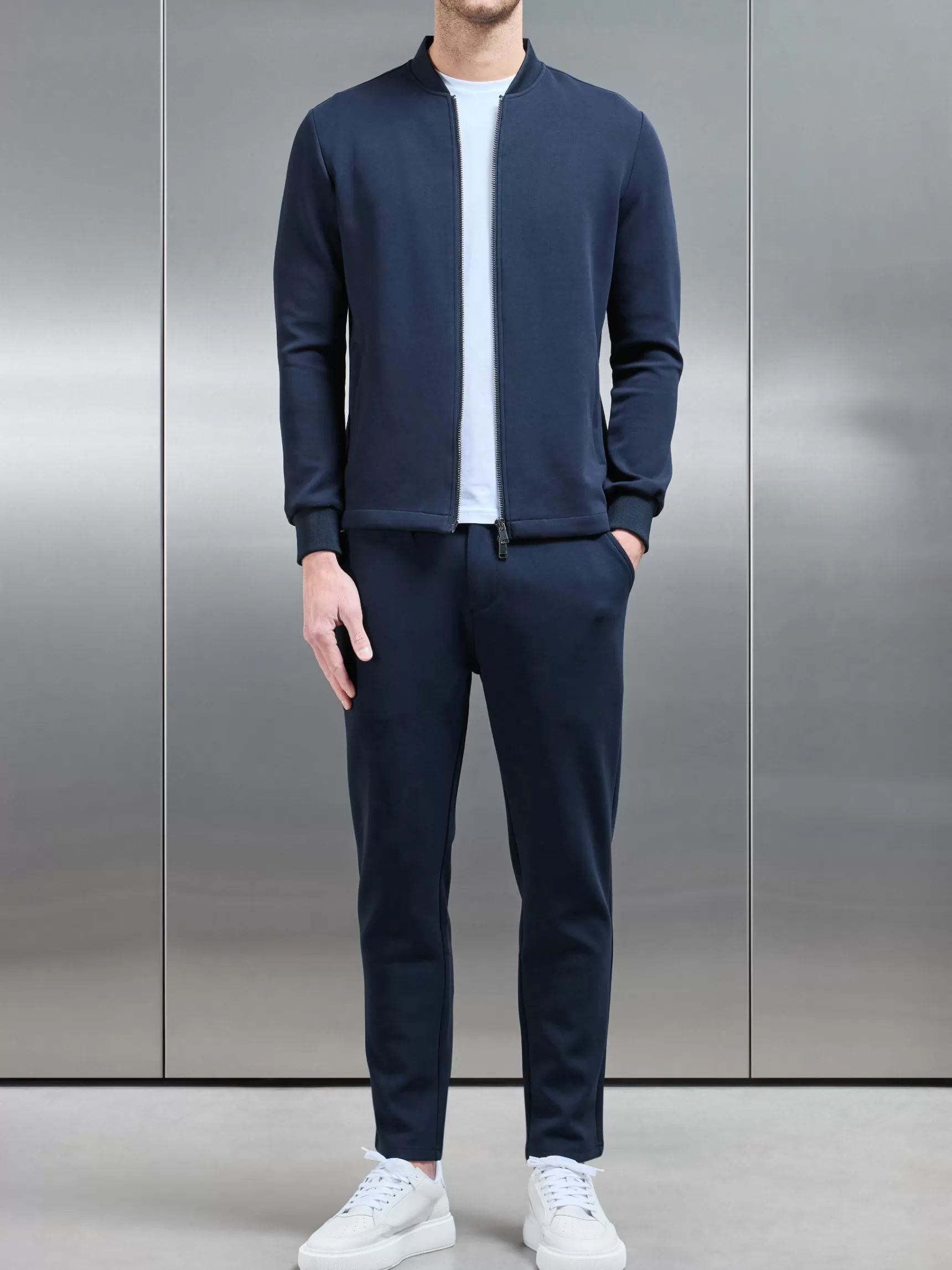 Best Sale ARNE Tailored Interlock Bomber Jacket - Navy