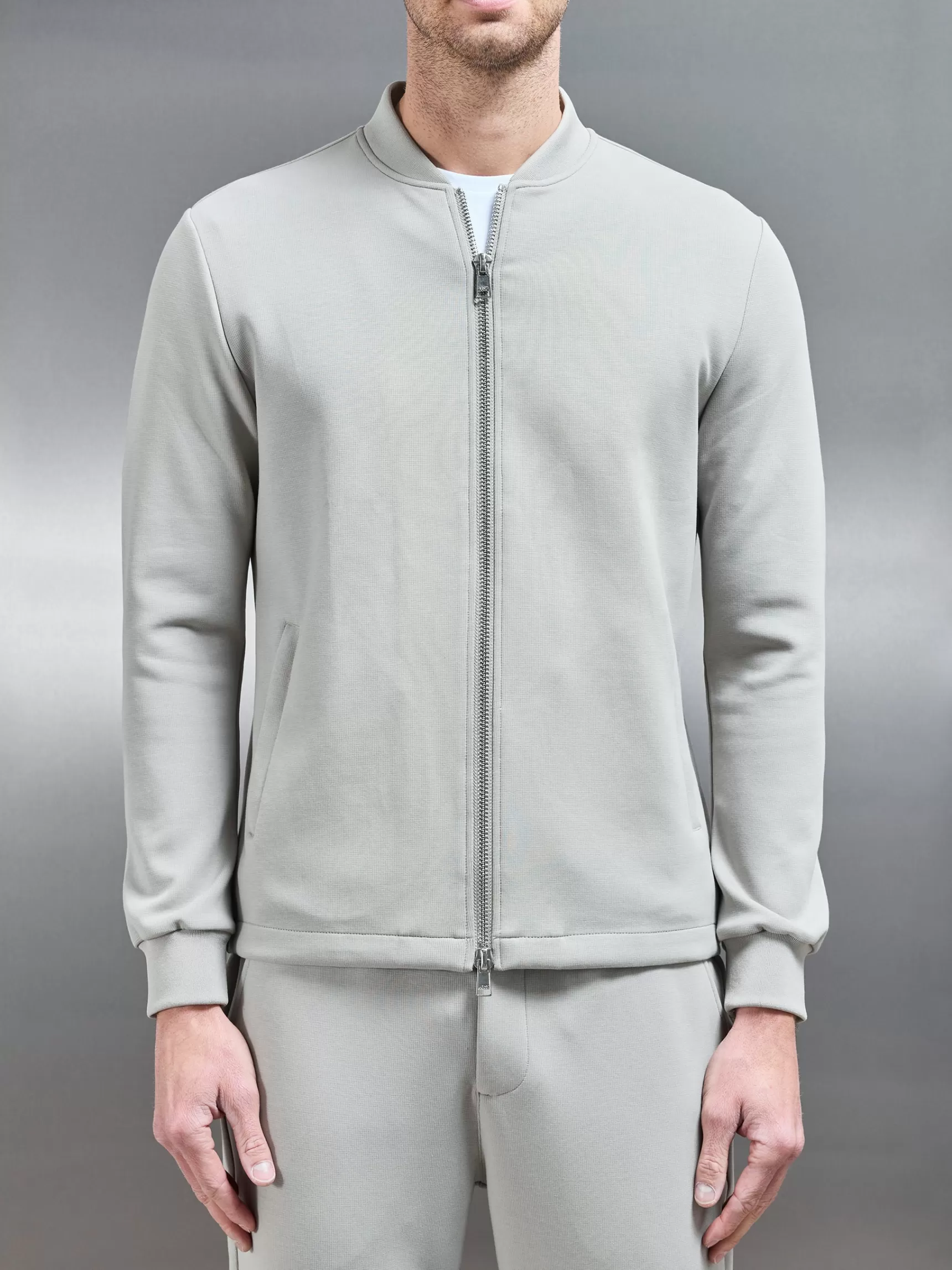 Hot ARNE Tailored Interlock Bomber Jacket - Stone