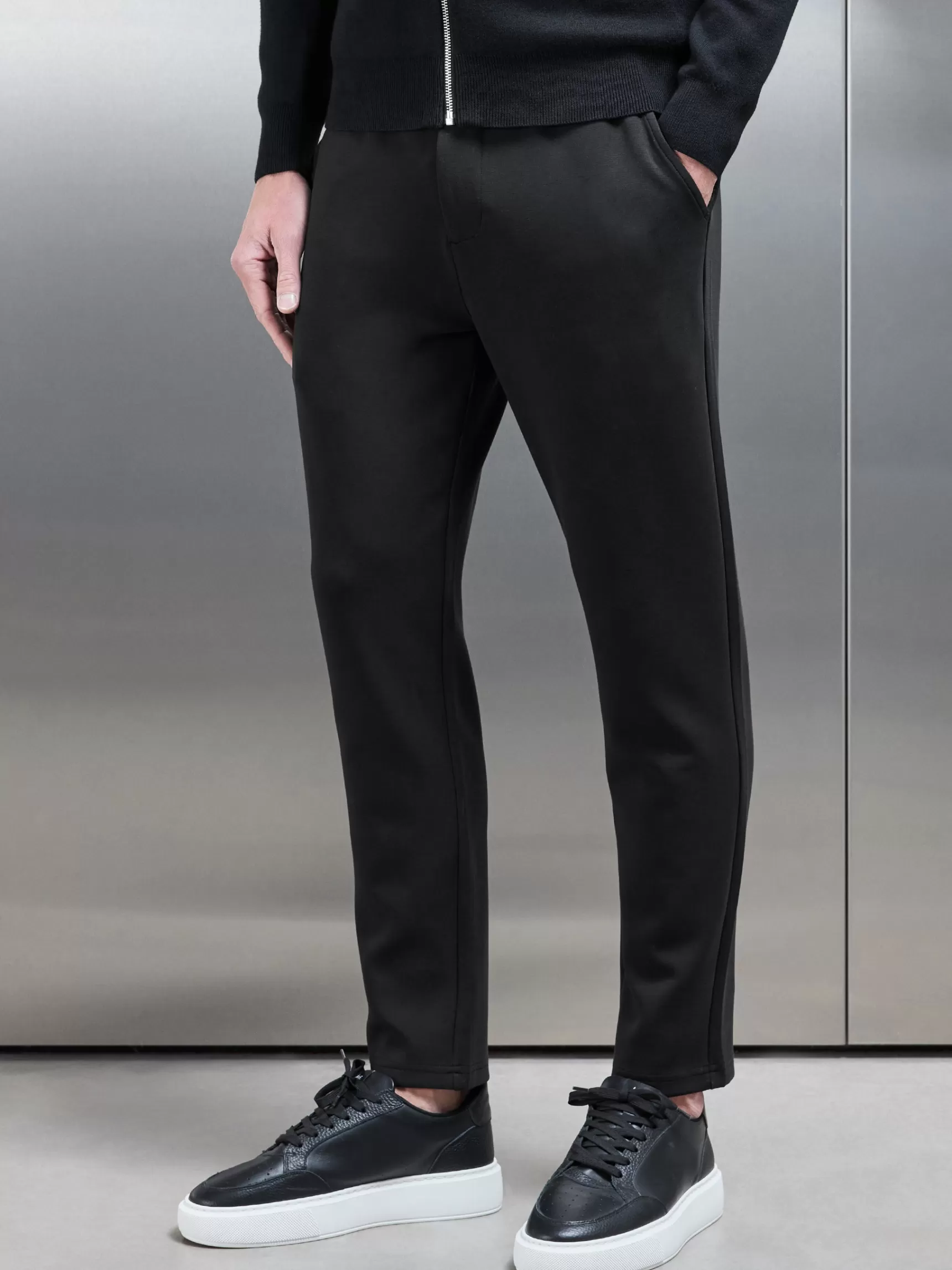 Flash Sale ARNE Tailored Interlock Chino Trouser - Black