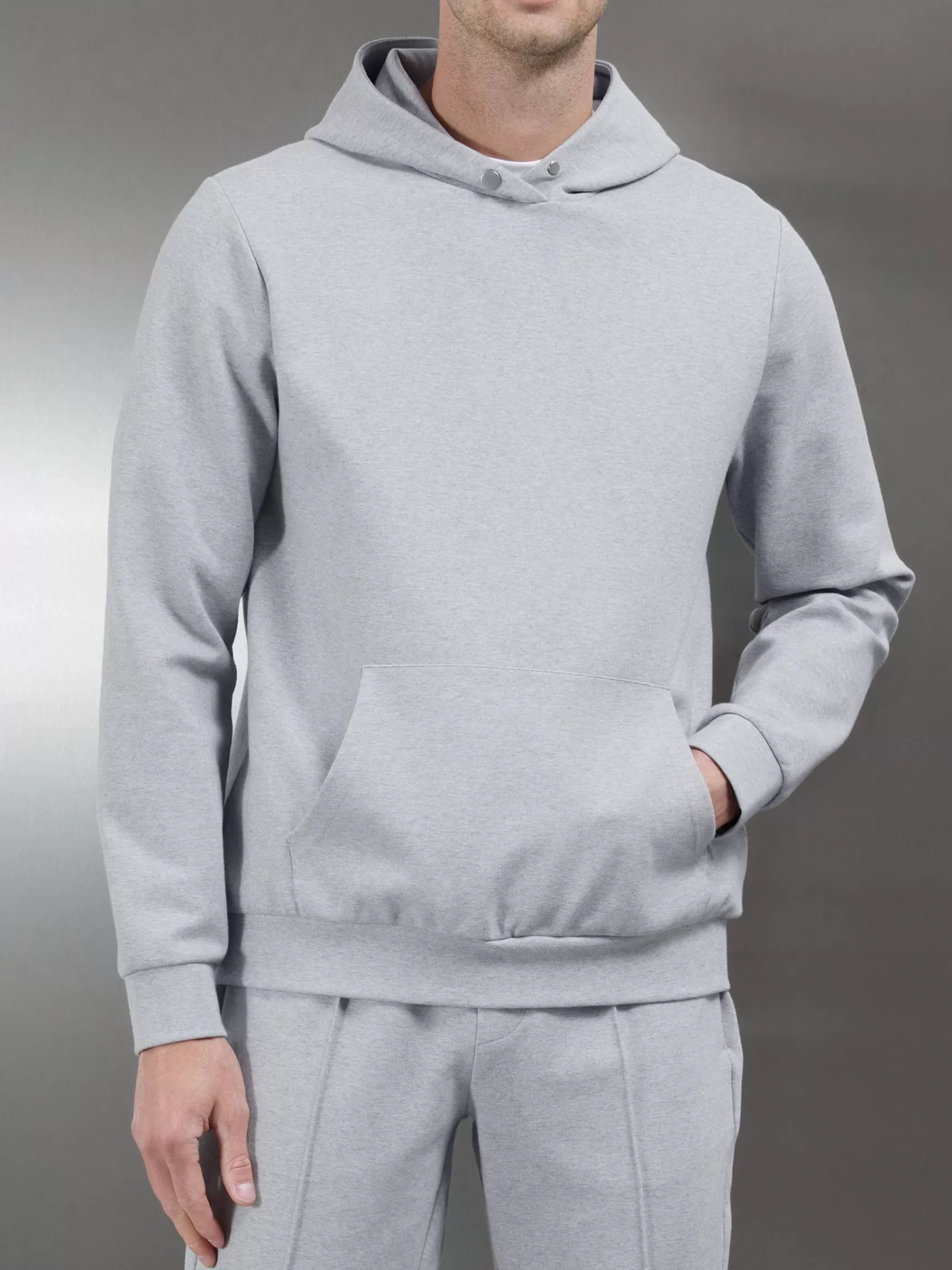 Shop ARNE Technical Jersey Hoodie - Marl Grey MarlGrey