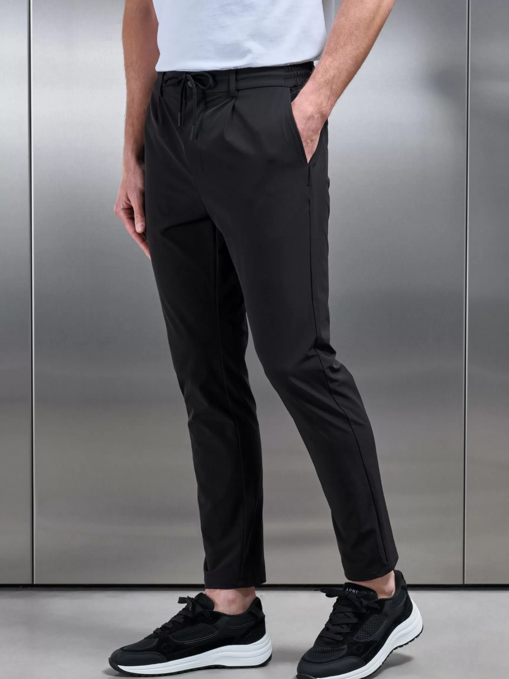 Best Sale ARNE Technical Stretch Chino Trouser - Black