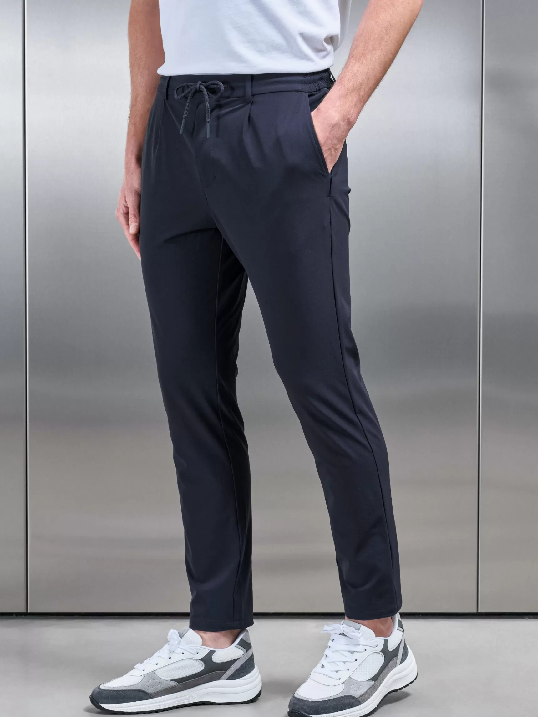 Clearance ARNE Technical Stretch Chino Trouser - Navy