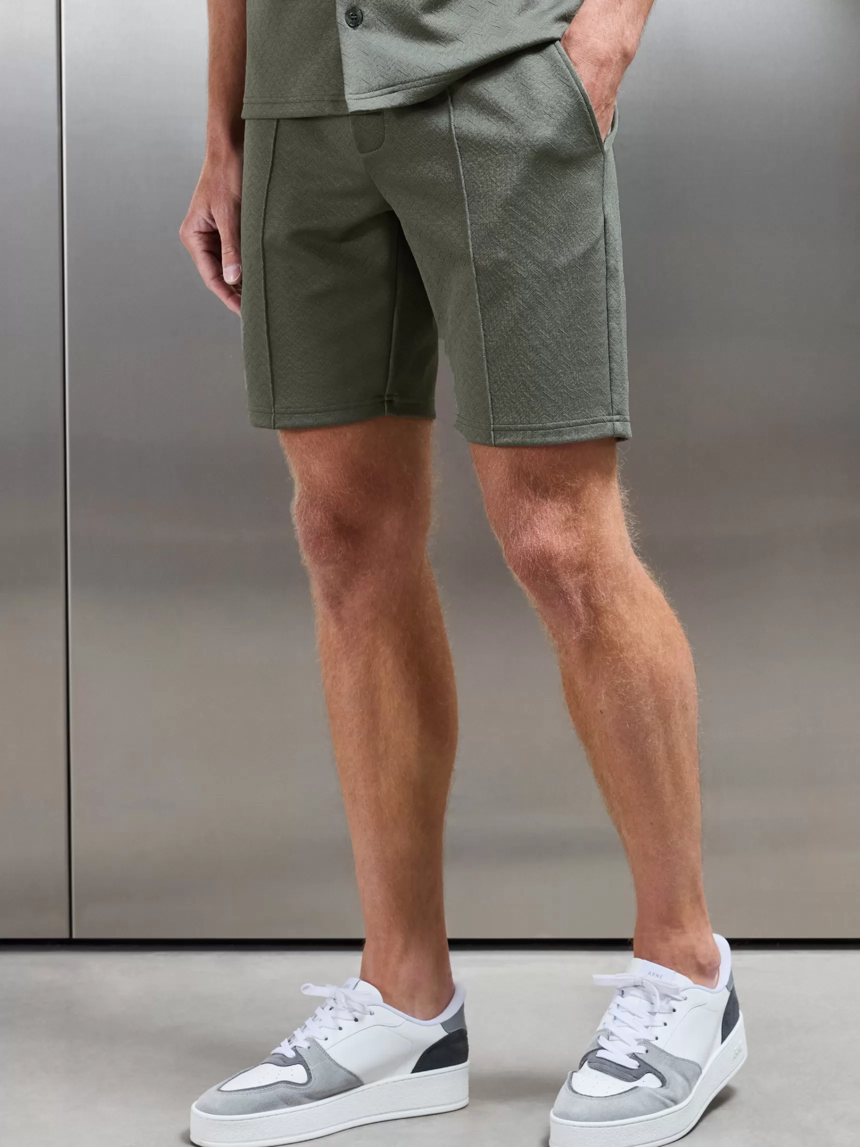 Flash Sale ARNE Textured Interlock Short - Olive