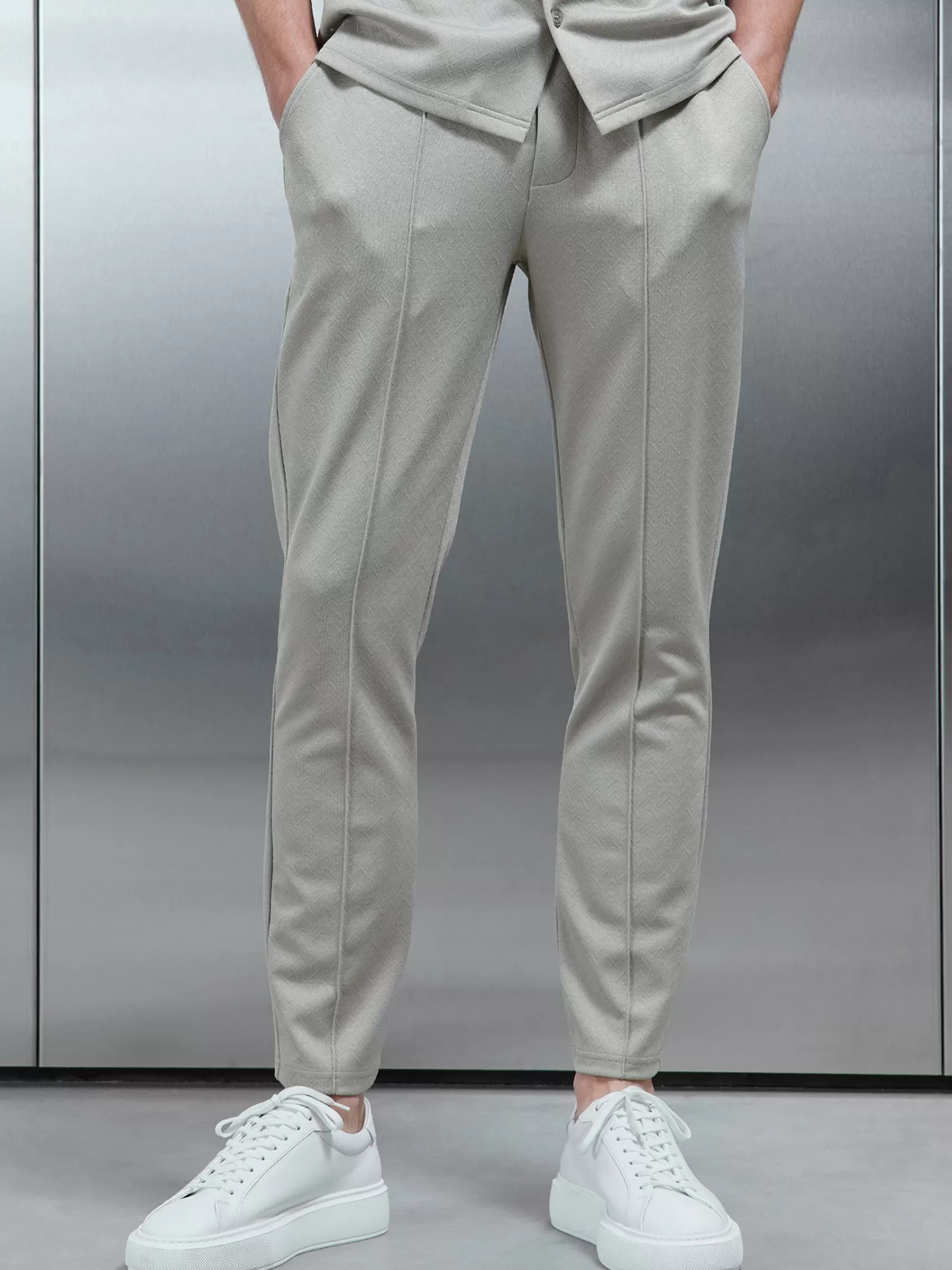Cheap ARNE Textured Interlock Trouser - Stone
