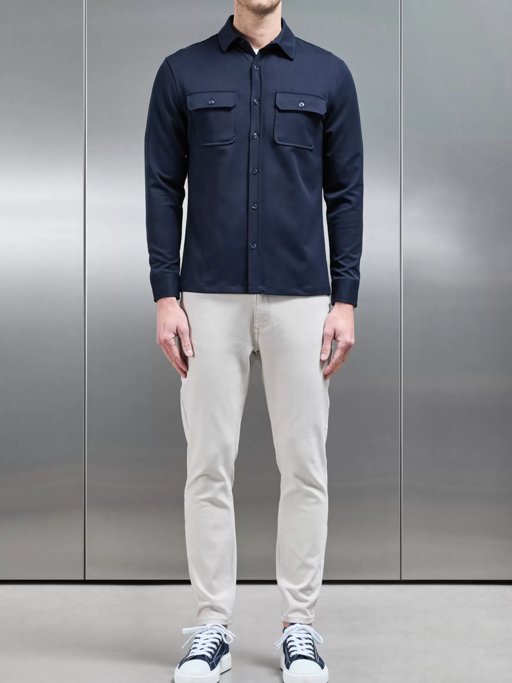 Clearance ARNE Textured Overshirt - Navy