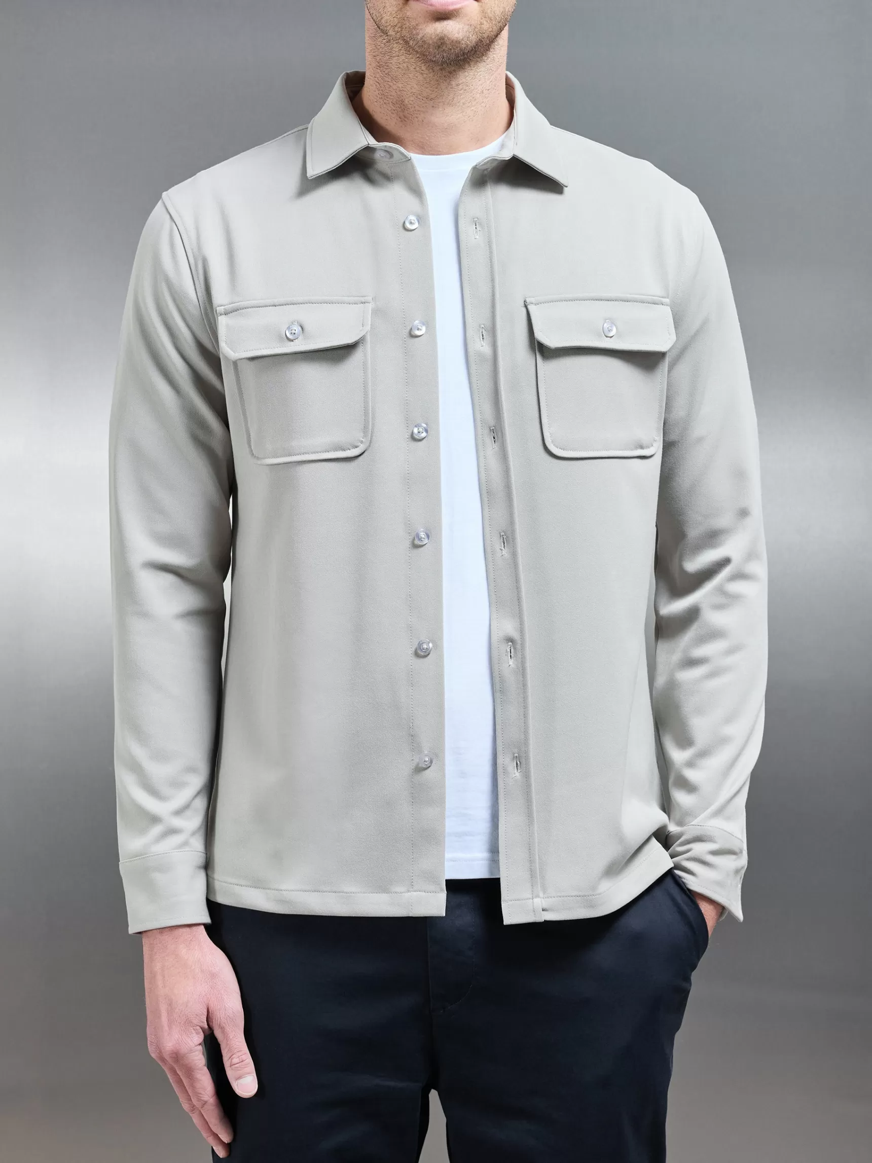 Cheap ARNE Textured Overshirt - Stone